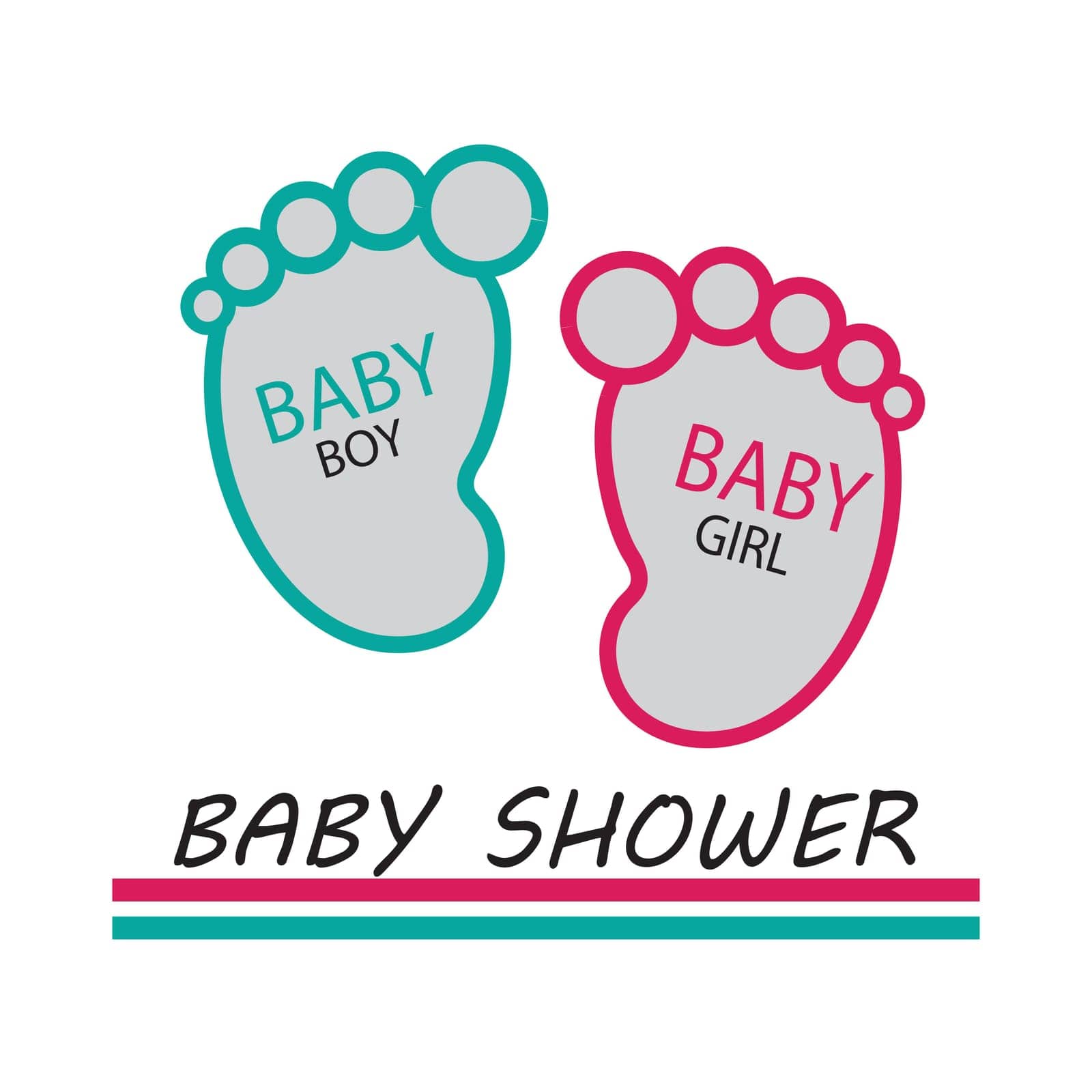 baby foot illustration logo vector