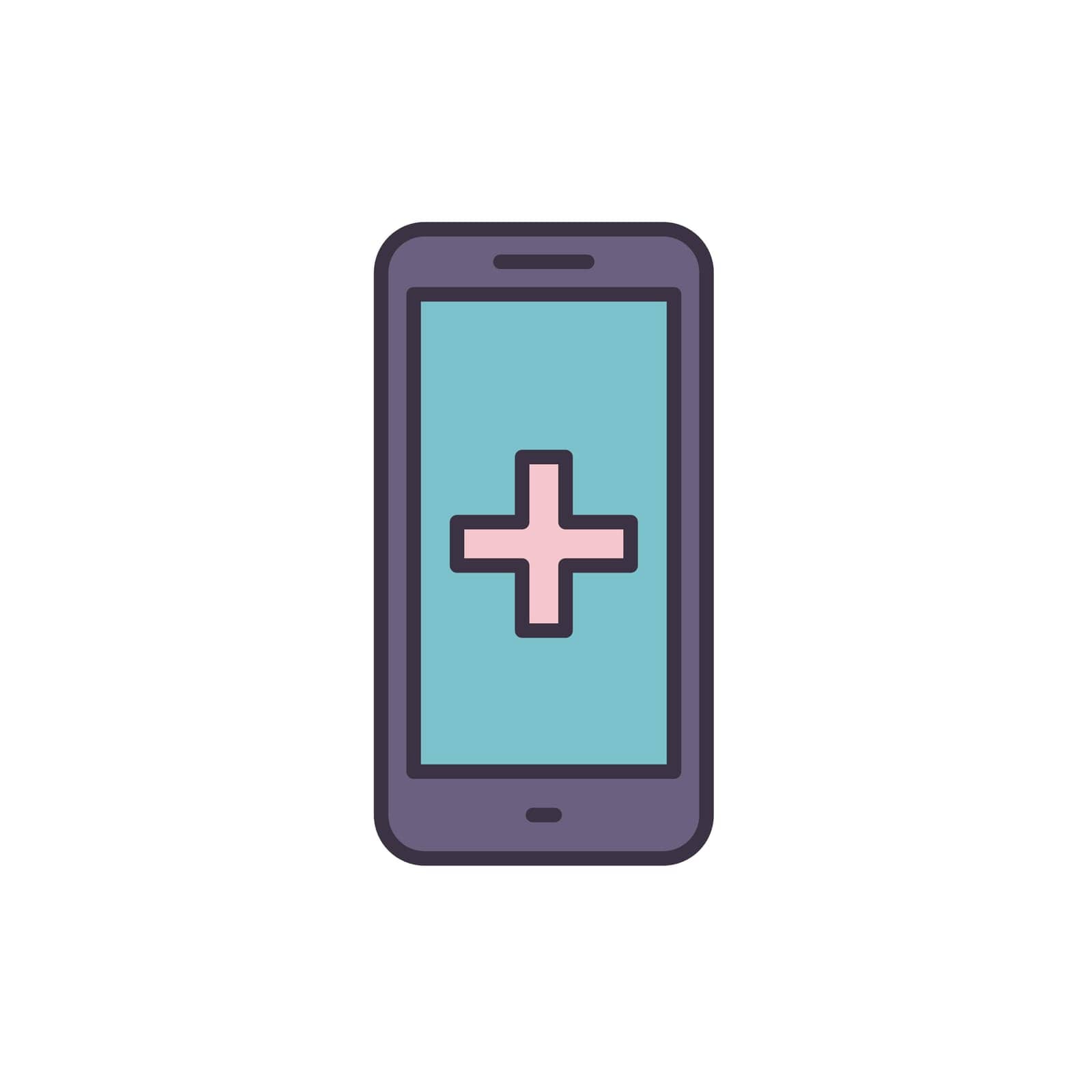 Smartphone with Medical App related vector icon. by smoki