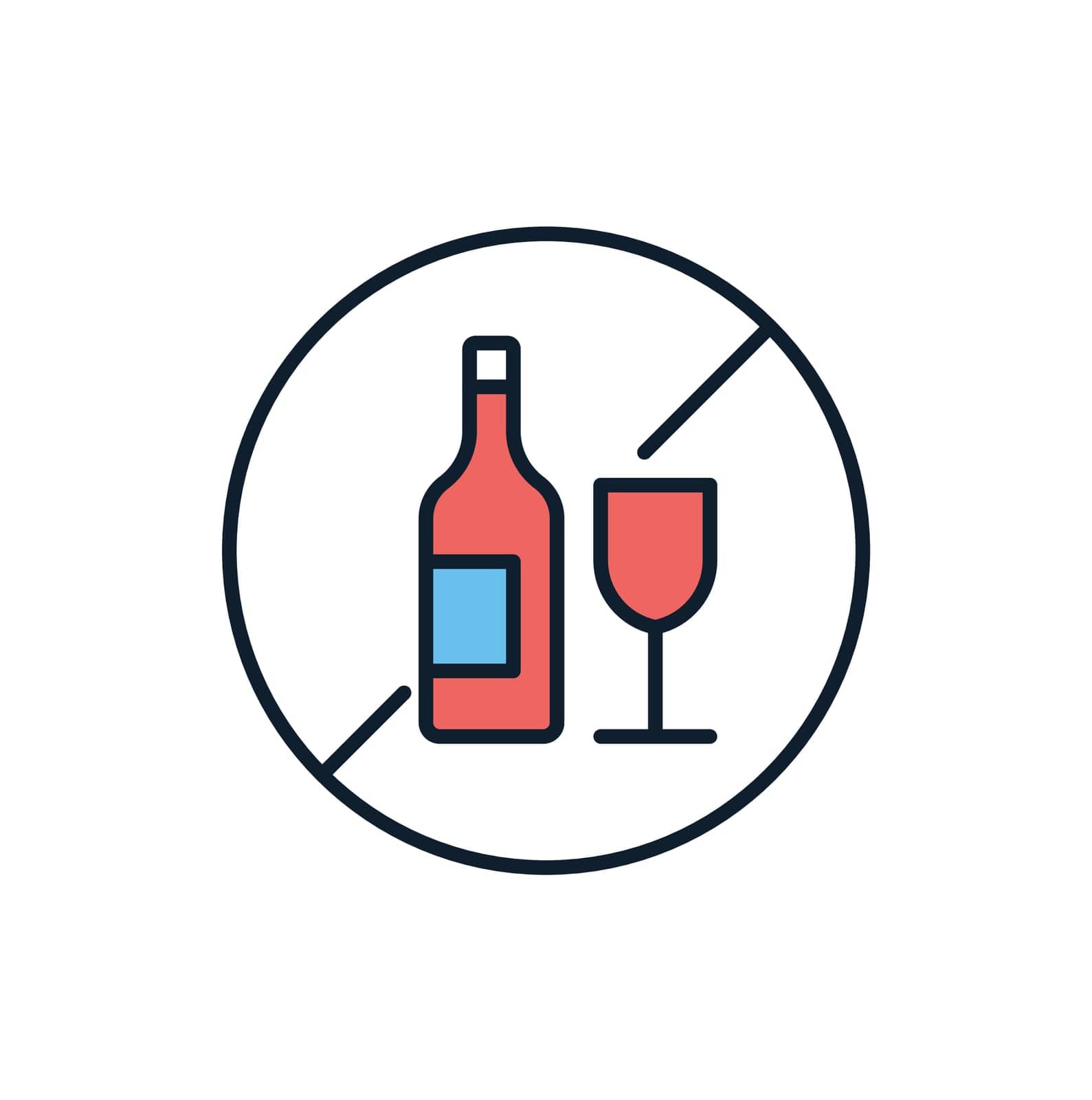 No Drinking related vector icon. by smoki