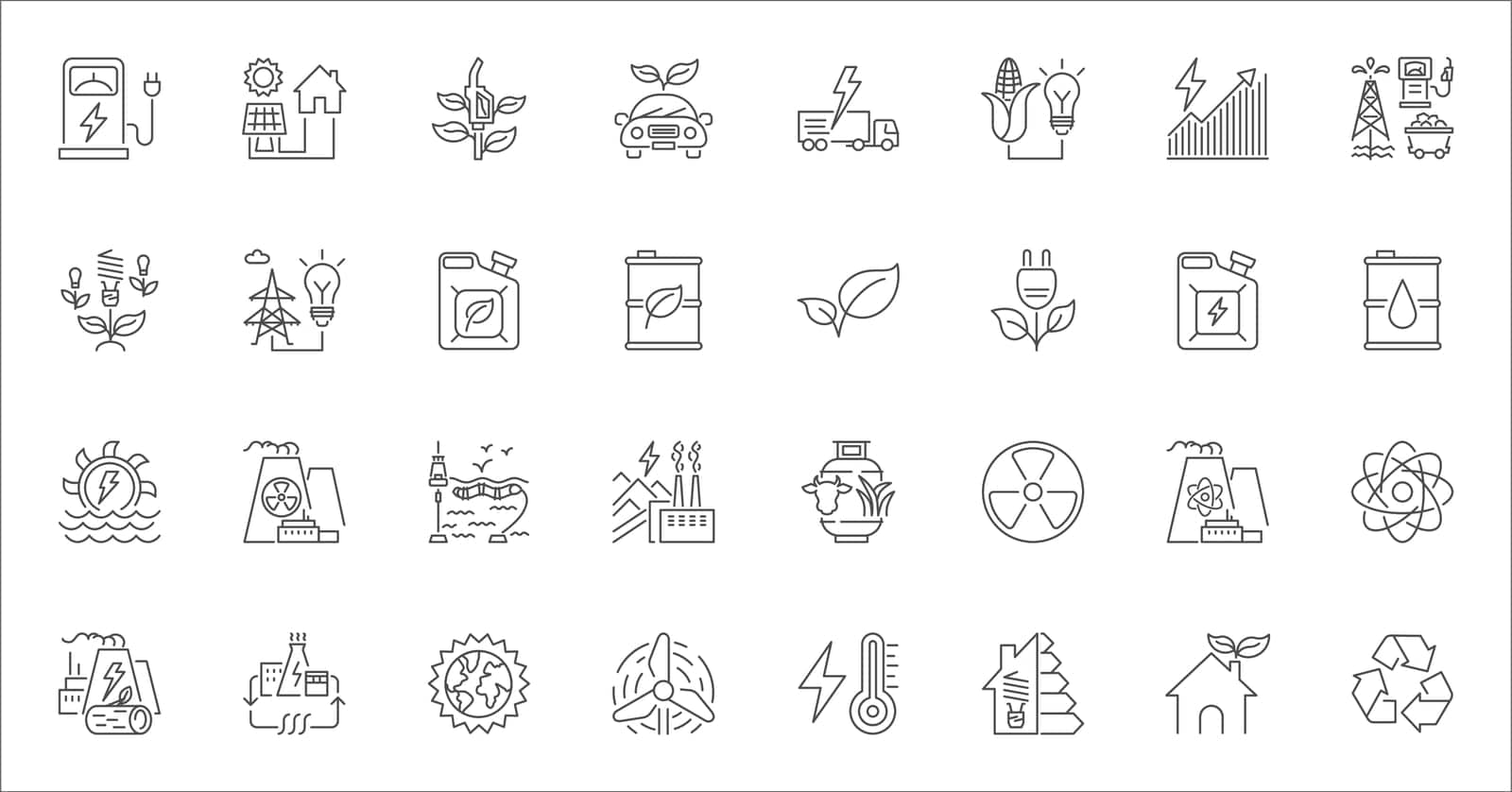 Energy related vector linear icon set by smoki