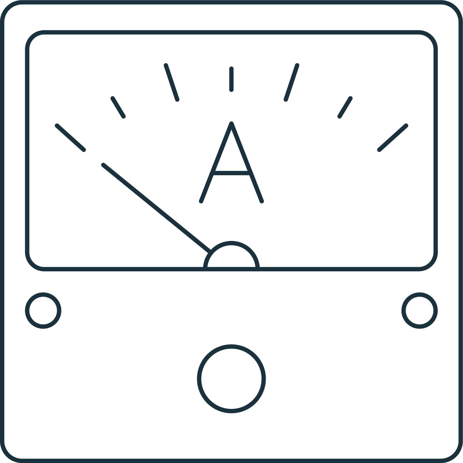 Ampere meter icon. Monochrome simple sign from construction instruments collection. Ampere meter icon for logo, templates, web design and infographics. by simakovavector