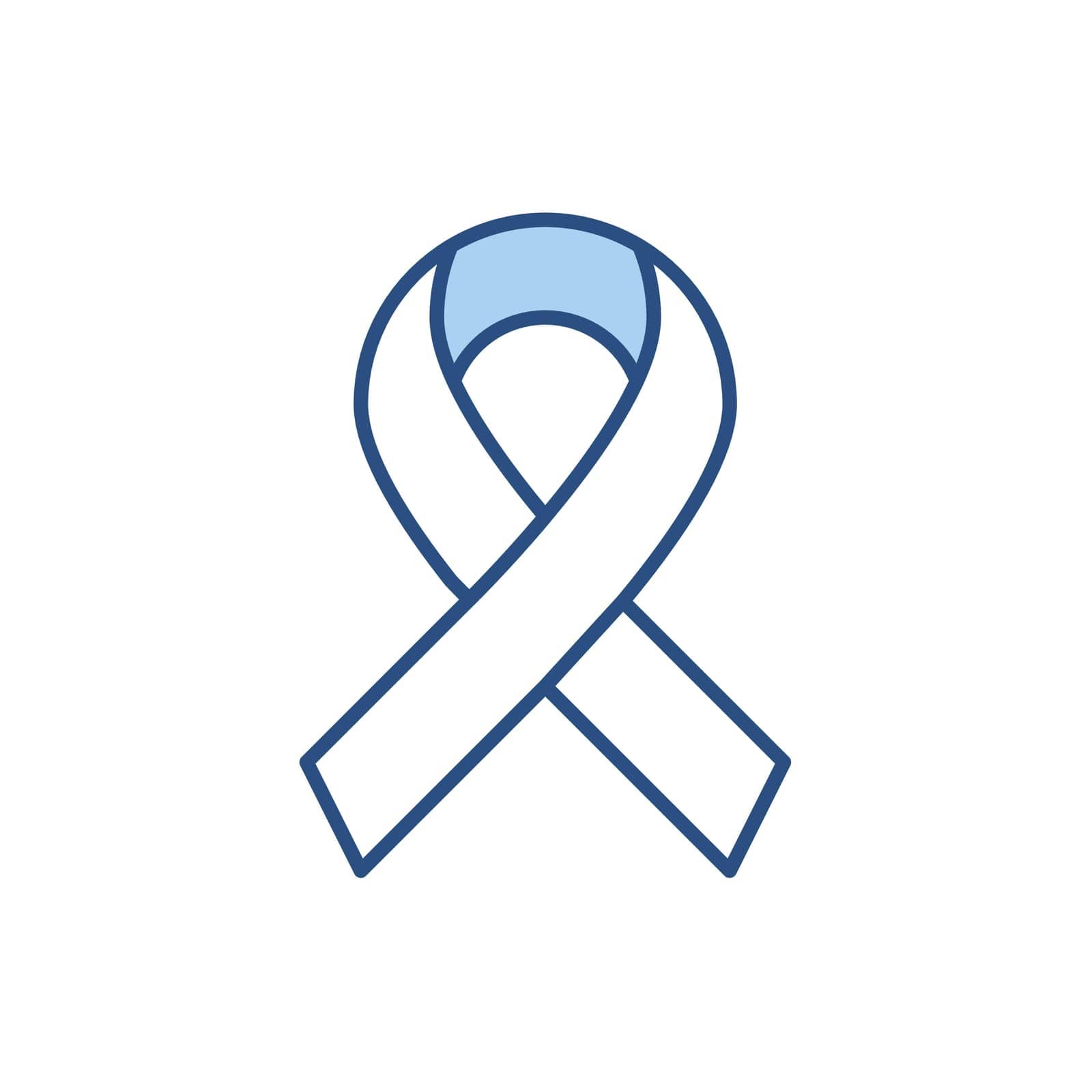 Hiv Ribbon, Cancer Concept Vector Icon. Isolated on the White Background. Editable EPS file. Vector illustration