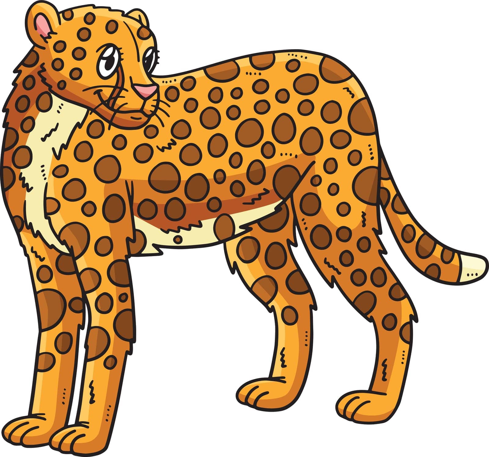 This cartoon clipart shows a Mother Cheetah illustration.