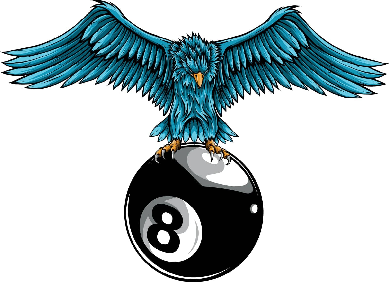 vector illustration of eagle with billiard 8 ball by dean