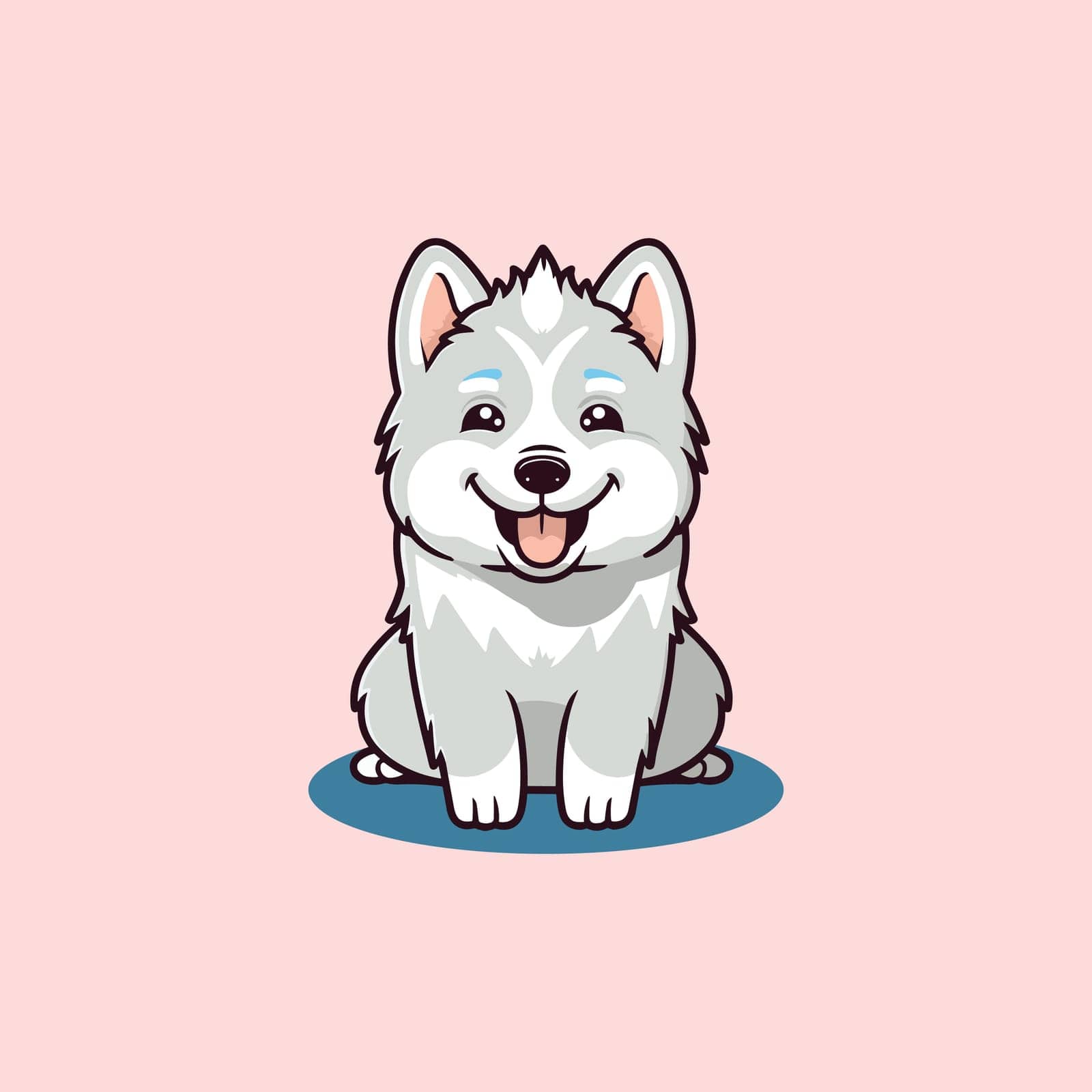 Husky, Siberian dog. Vector Stock Illustration