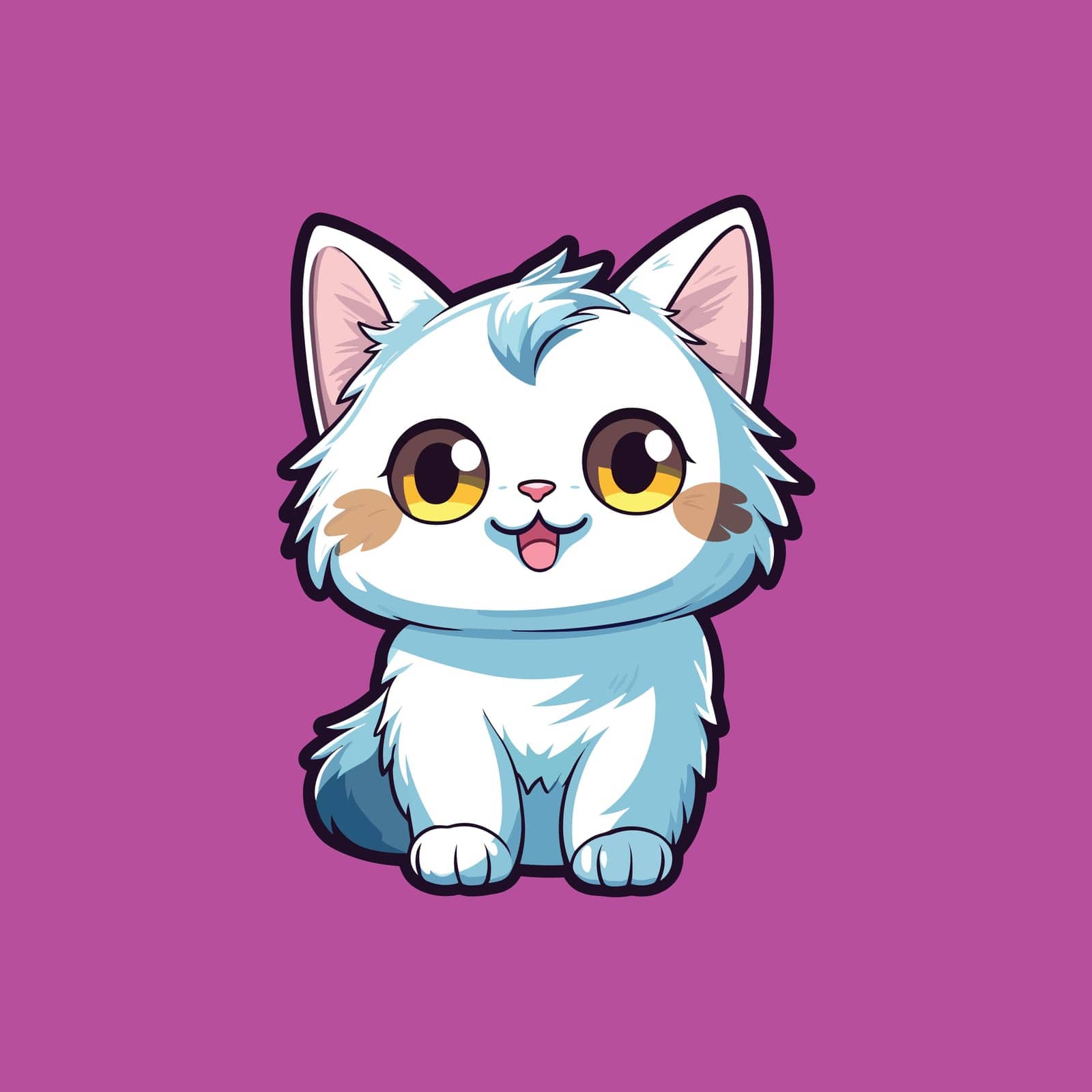 Cute cat smiling cartoon vector illustration