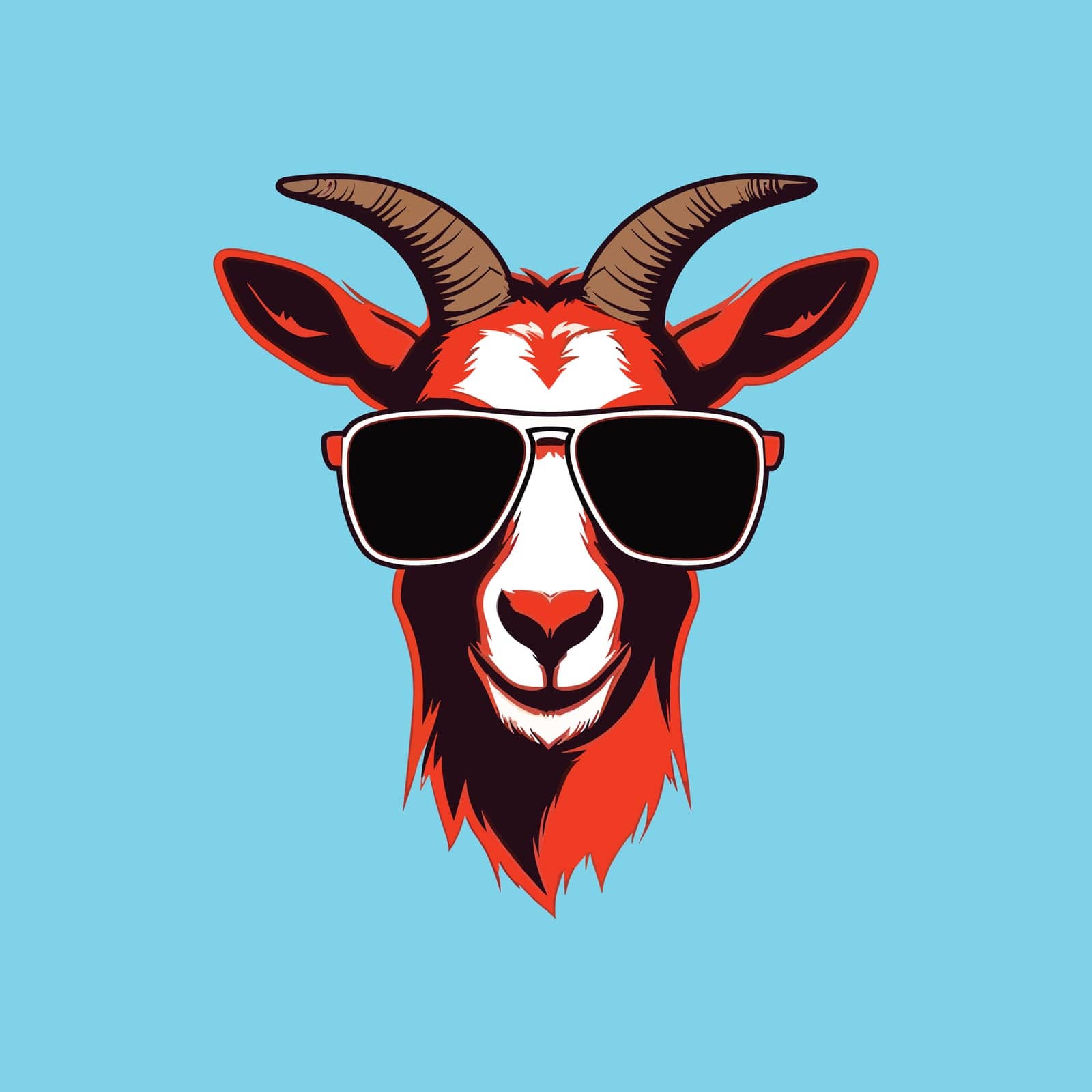 Portrait of Goat with sunglasses