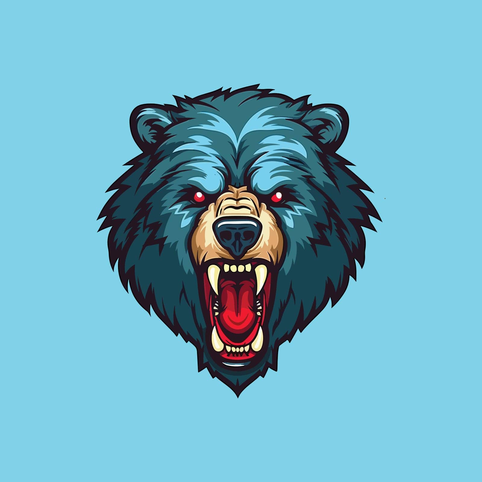 Vector Angry bear head mascot by Vinhsino