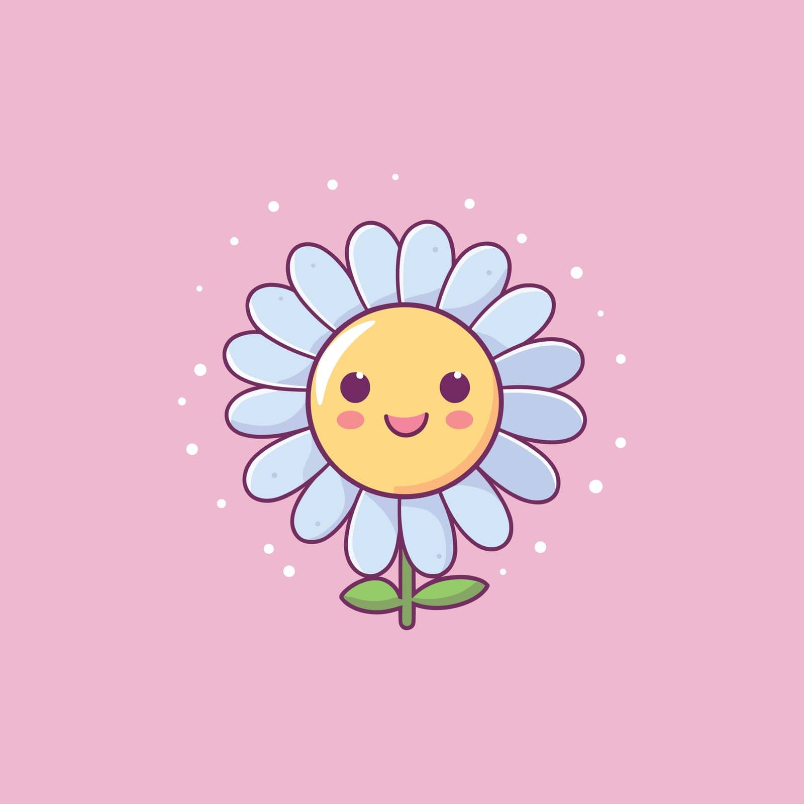 Flower cartoon character with a cute smile by Vinhsino