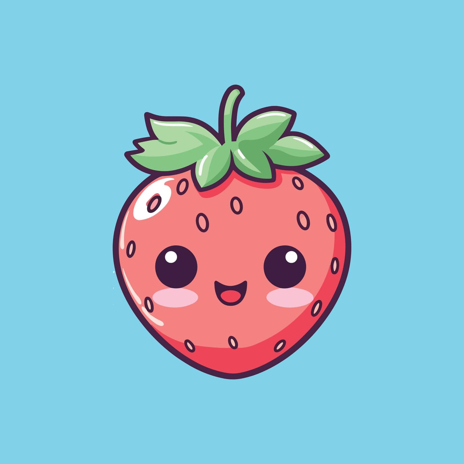 Kawaii Strawberry cartoon vector illustration