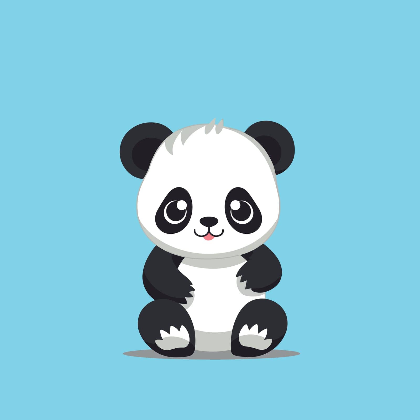 Cartoon cute baby panda sitting by Vinhsino