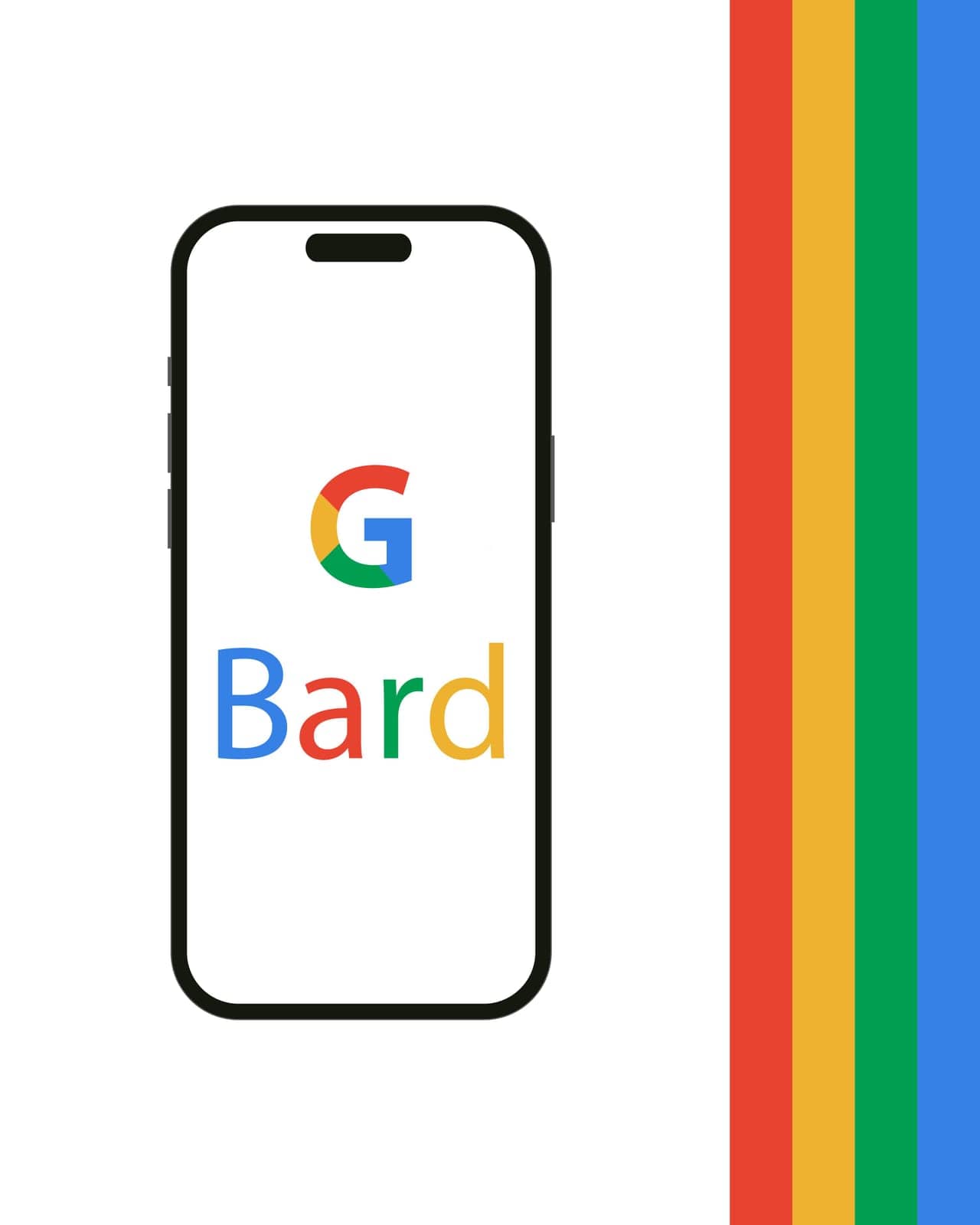 Kyiv, Ukraine - 03 June 2022: G Bard logo on Iphone 14 screen - vector illustration. Bard is a conversational generative artificial intelligence chatbot developed by Google on a smartphone and PC