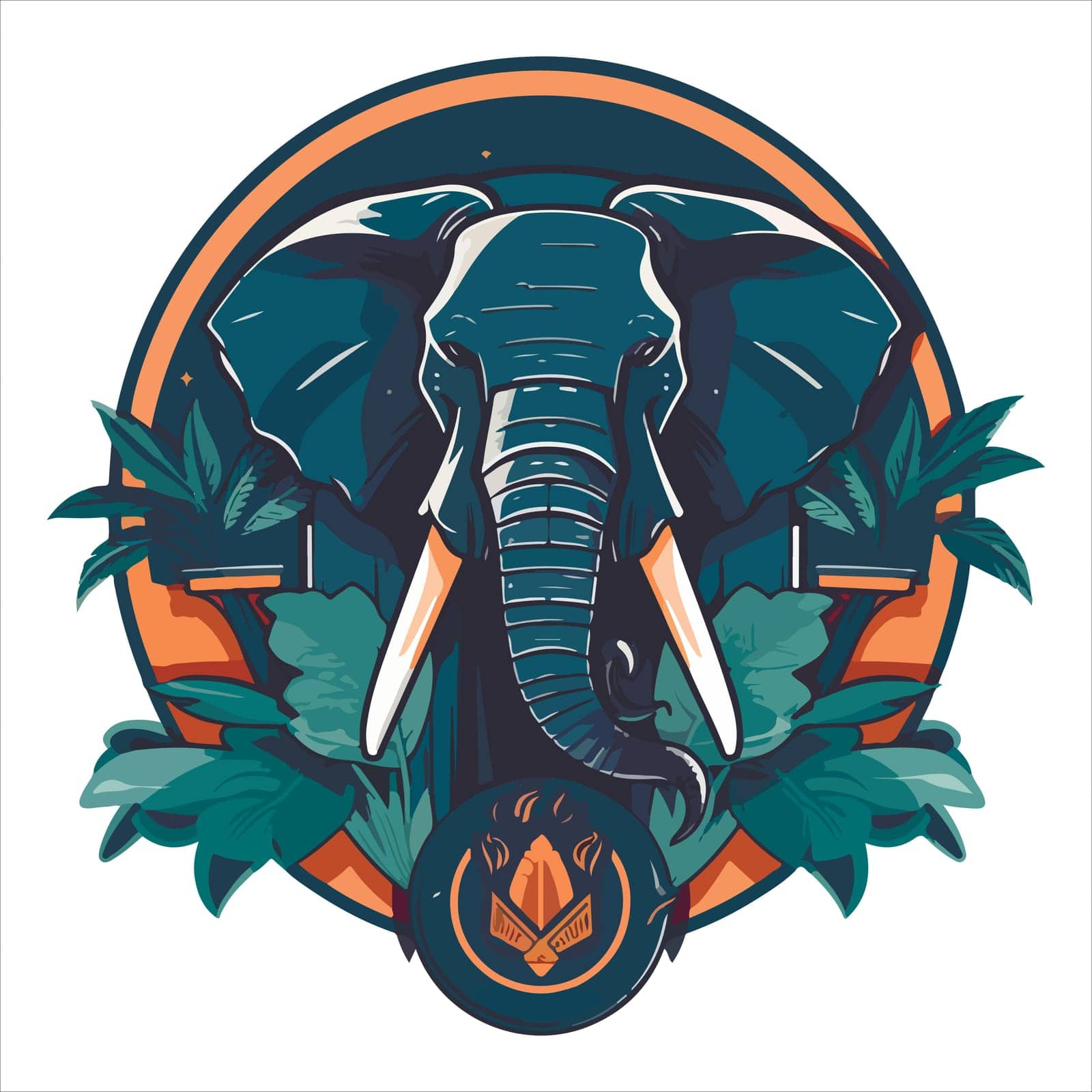 elephant mascot logo design vector with modern illustration concept style for badge, emblem and tshirt printing. angry elephant illustration with feet up.