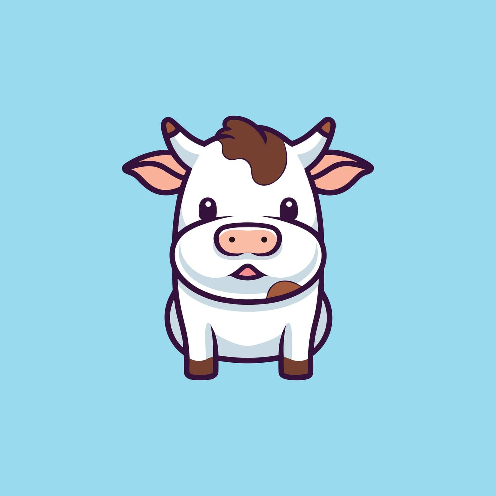 Cute cow mascot illustration cartoon