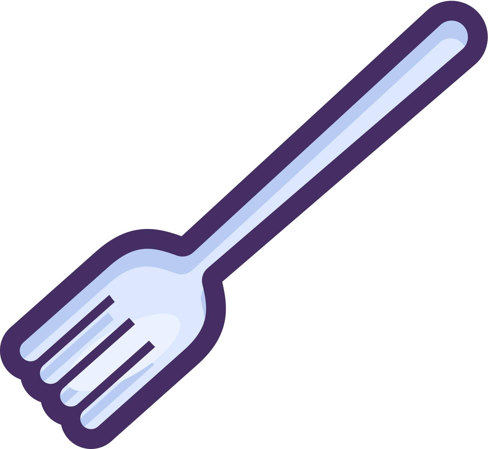 Flat Outline Waste Plastic Fork Icon by barsrsind