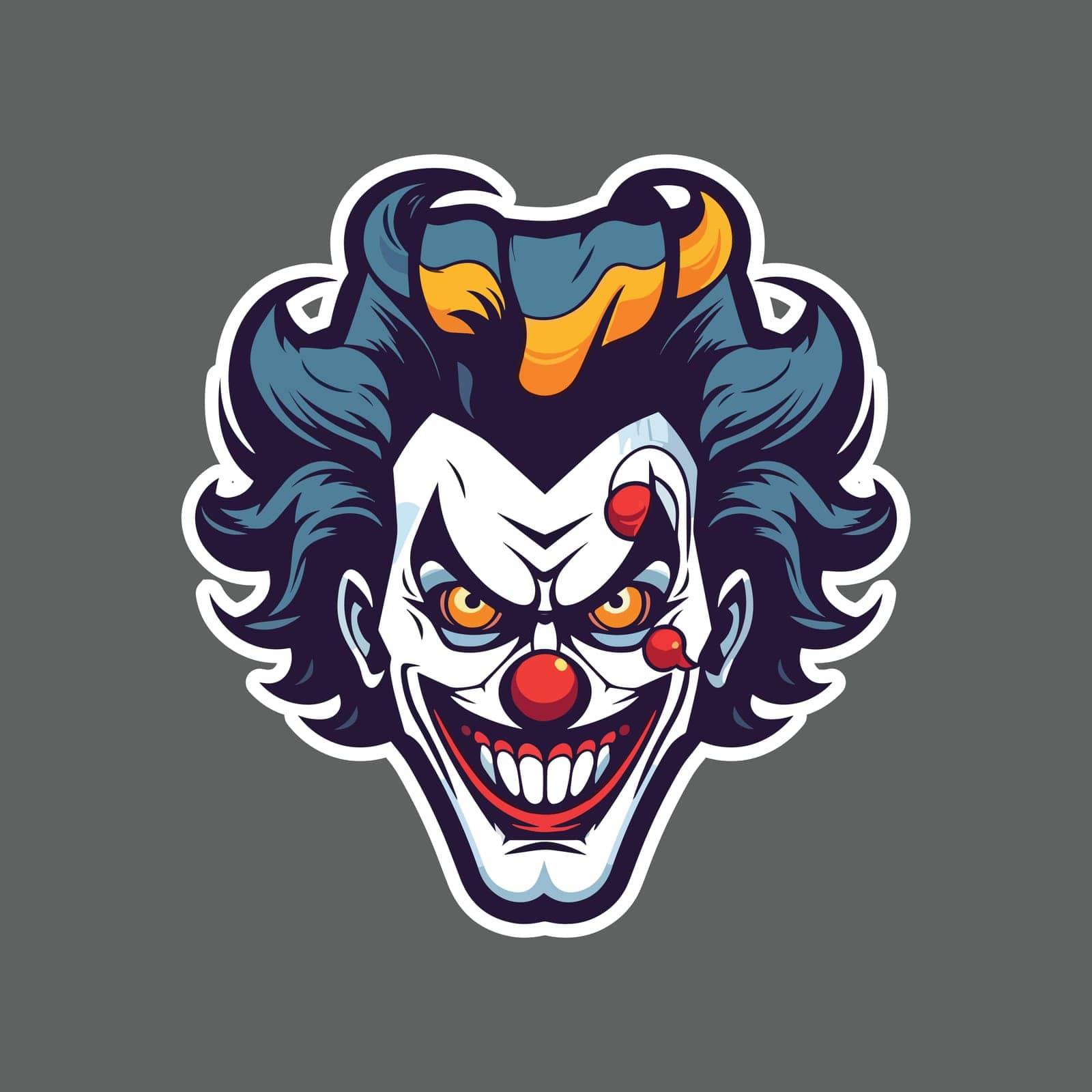 joker face sticker on grey background by Vinhsino