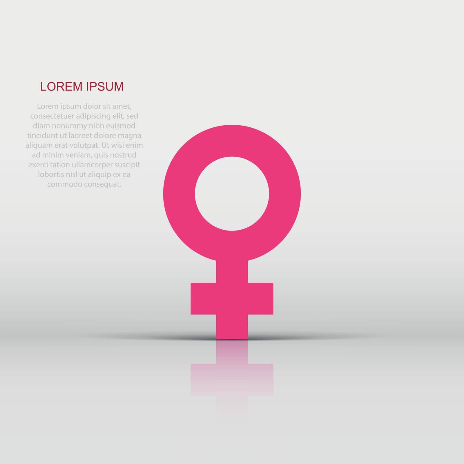 Female sex symbol vector icon in flat style. Women gender illustration on white isolated background. Girl masculine business concept. by LysenkoA