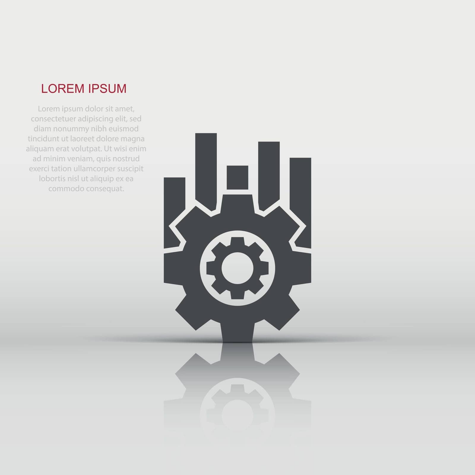 Operation project icon in flat style. Gear process vector illustration on white isolated background. Technology produce business concept. by LysenkoA
