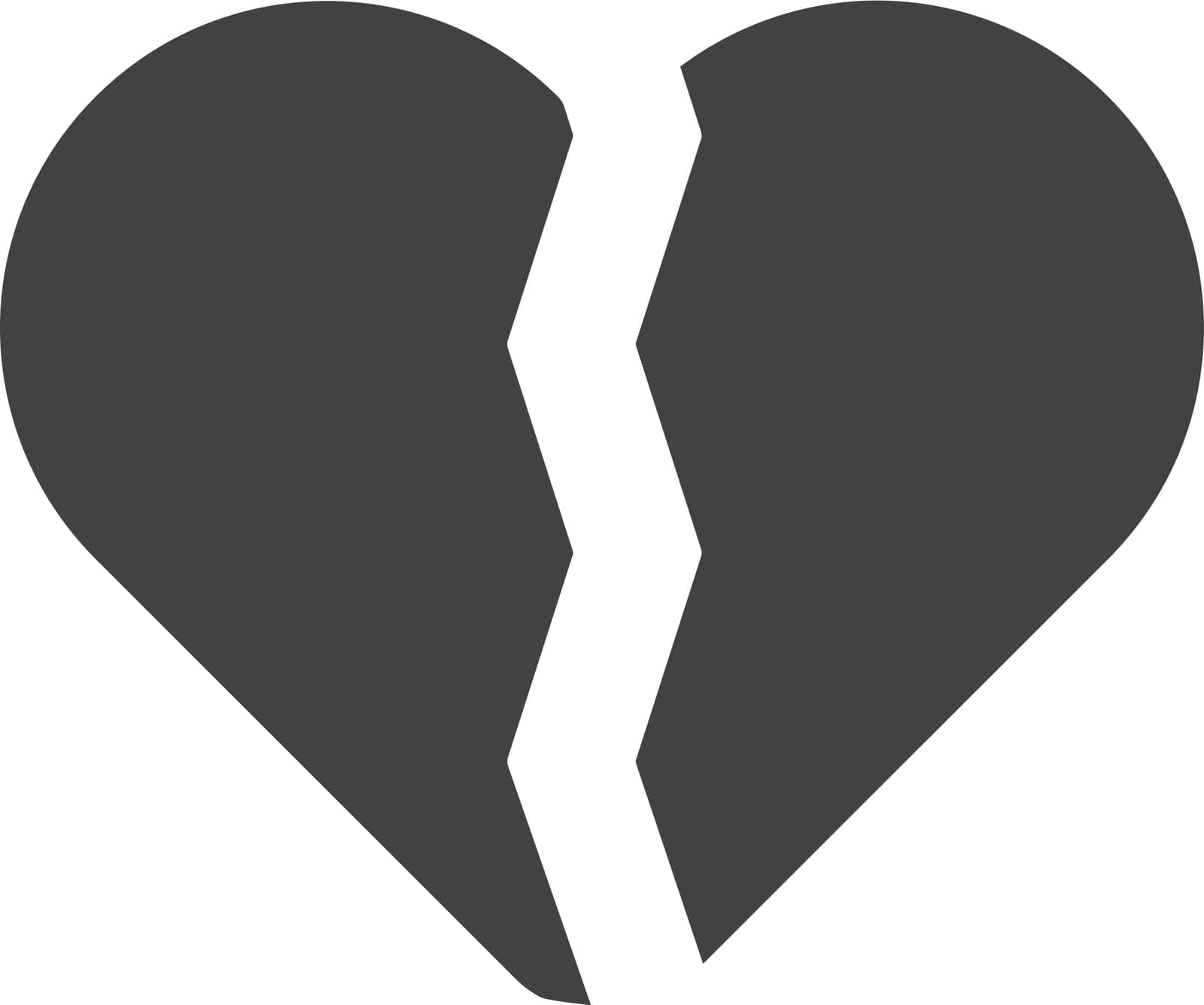 Broken Heart icon vector image. by ICONBUNNY