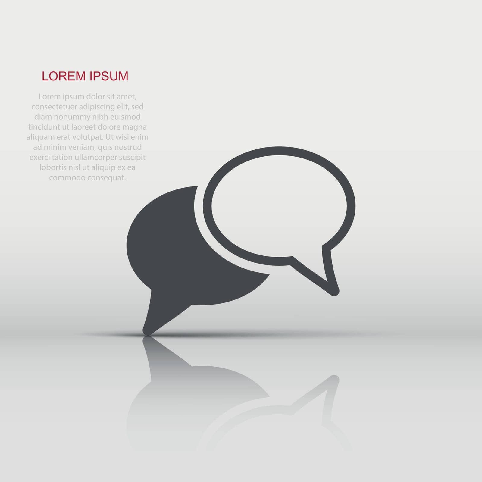 Speech bubble flat vector icon. Discussion dialog logo illustration. Business pictogram concept. Business concept simple flat pictogram on isolated background.