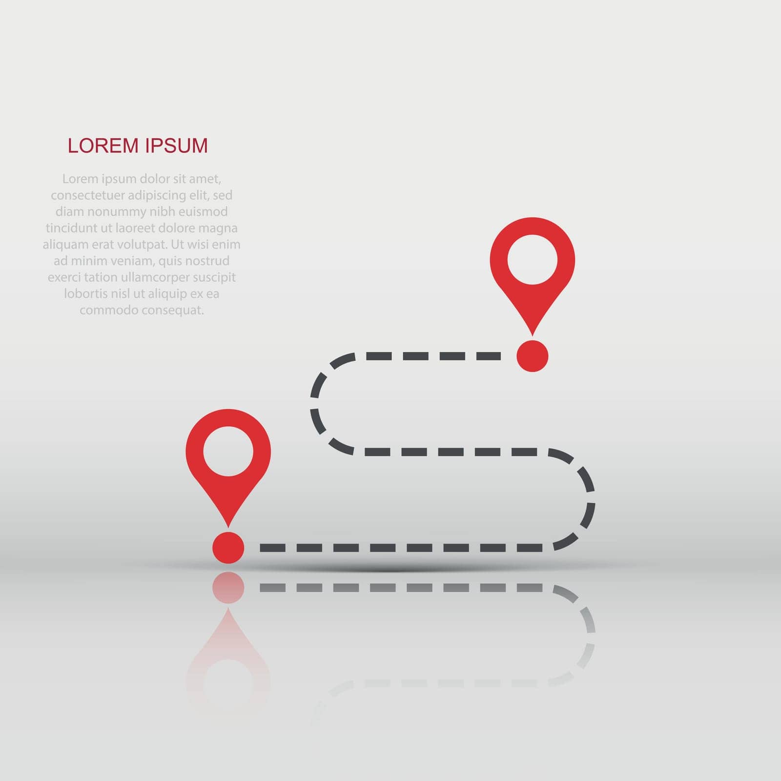 Move location icon in flat style. Pin gps vector illustration on white isolated background. Navigation business concept. by LysenkoA