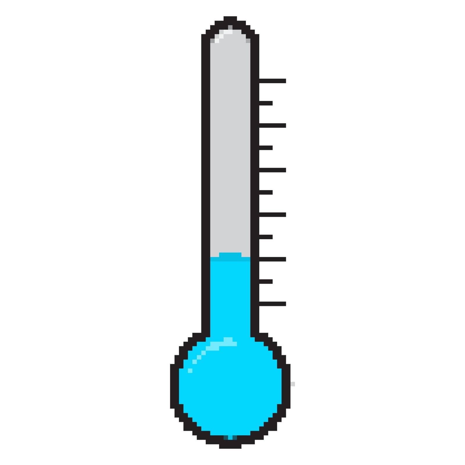 Thermometer icon. Vector illustration.Pixel art design of Thermometer icon. Vector illustration. Color thermometer icon isolated