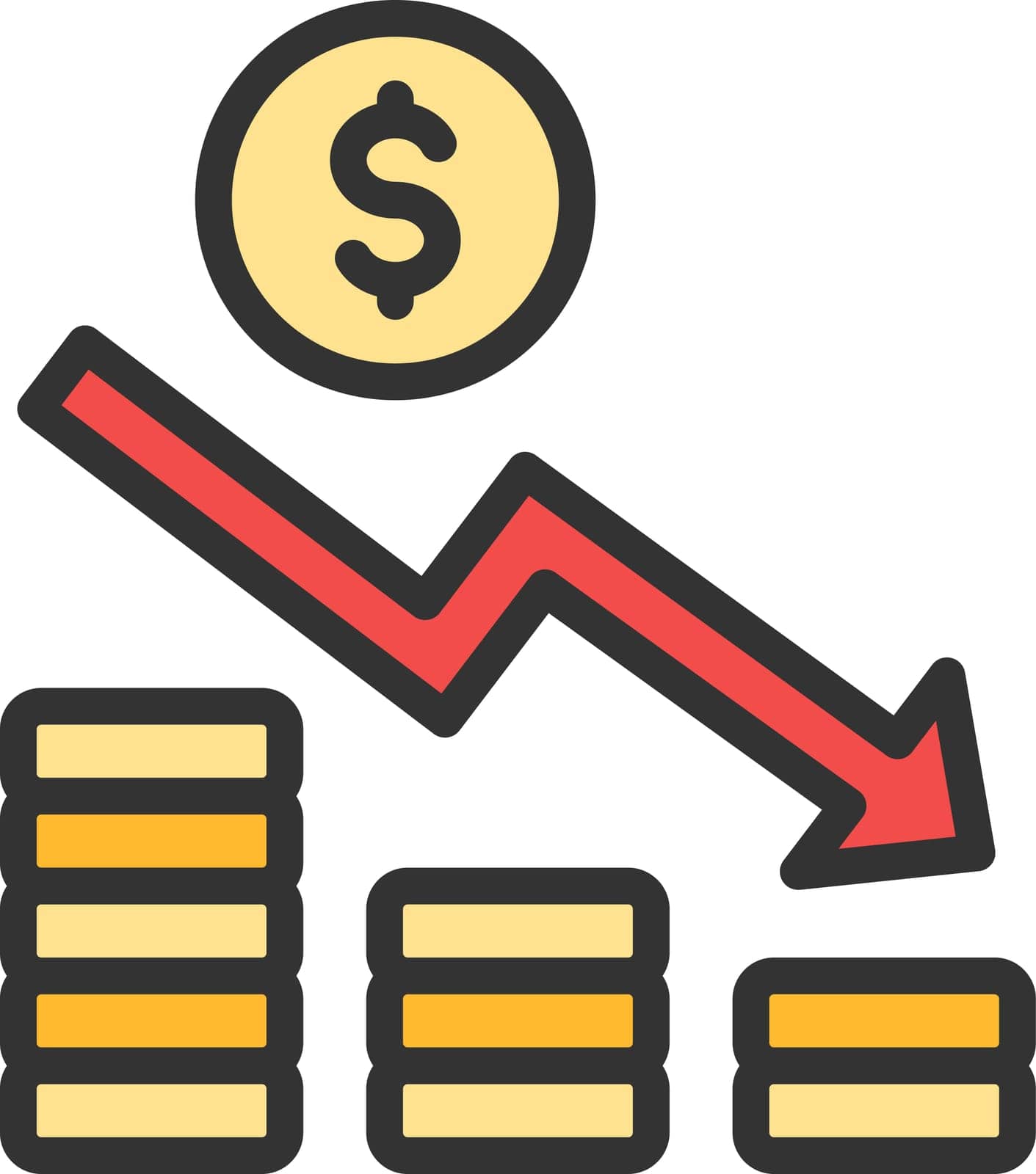 Economic Crisis icon vector image. Suitable for mobile application web application and print media.