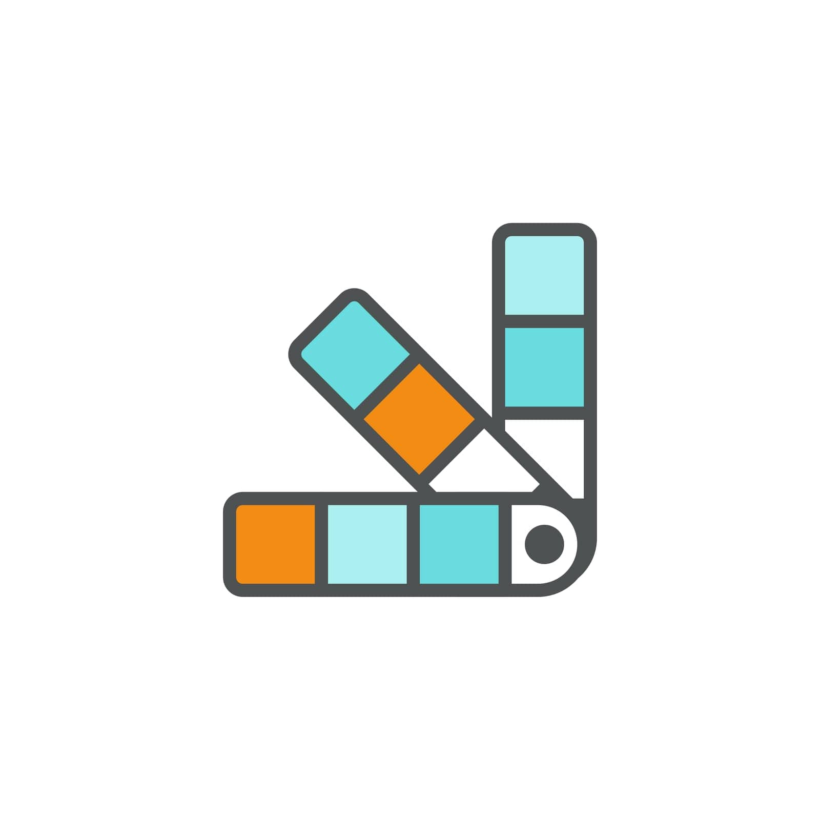 This icon is suitable for representing colors and the use of color palettes in the design or product development process.