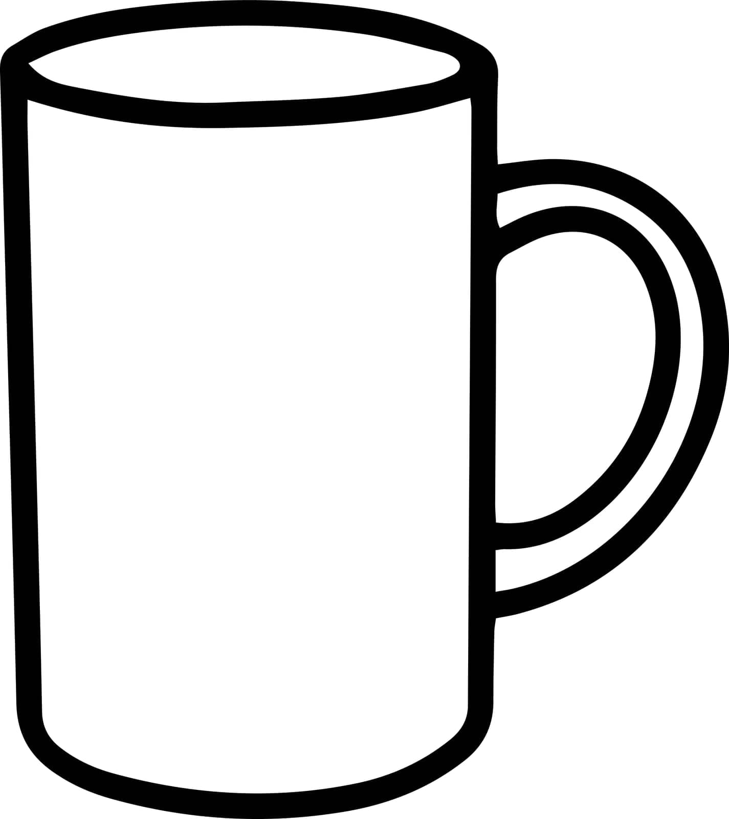 Mug isolated on a white background. Vector illustration in style Doodle. Design for menus, printing, and stickers