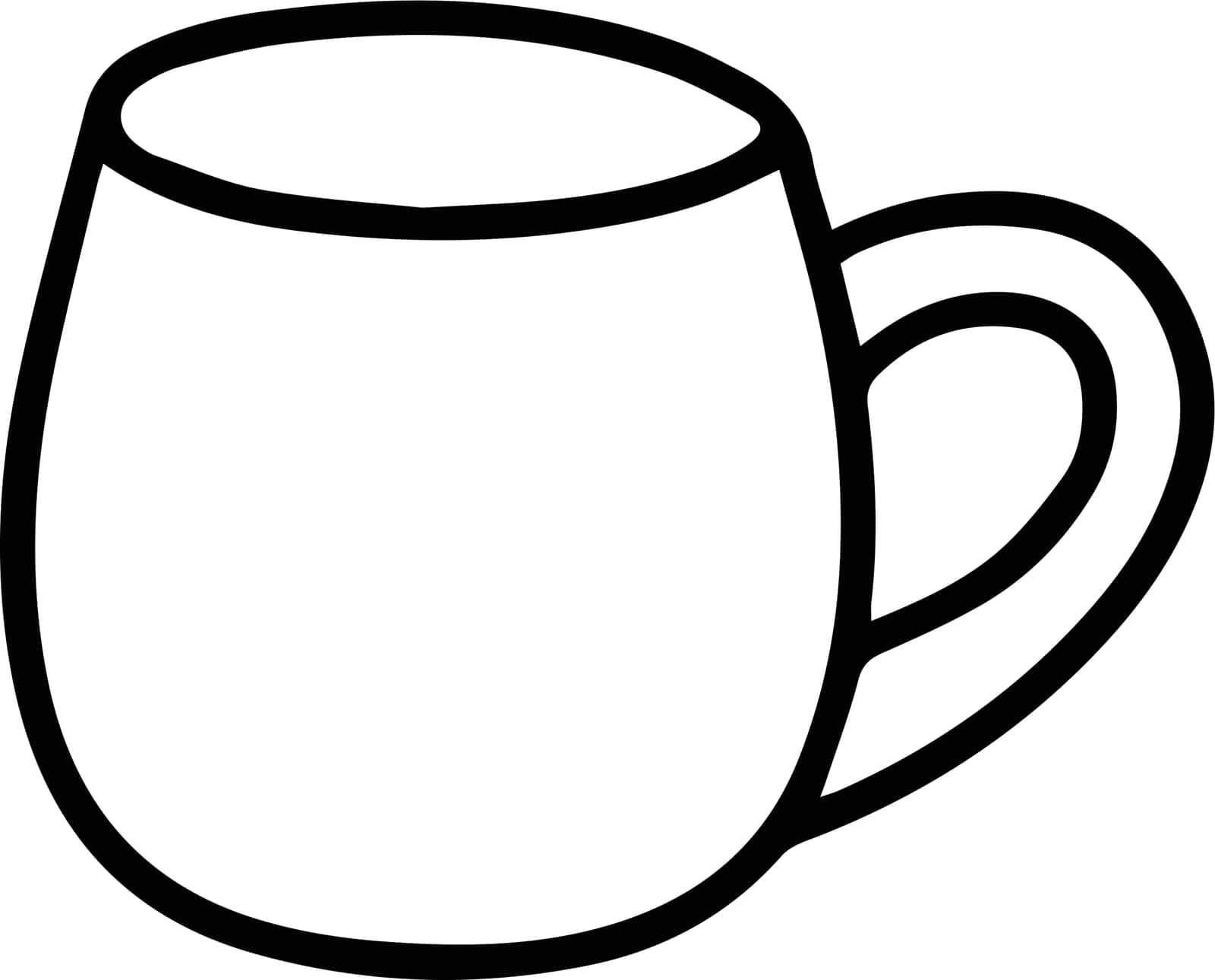 Mug isolated on a white background. Doodle by Dustick