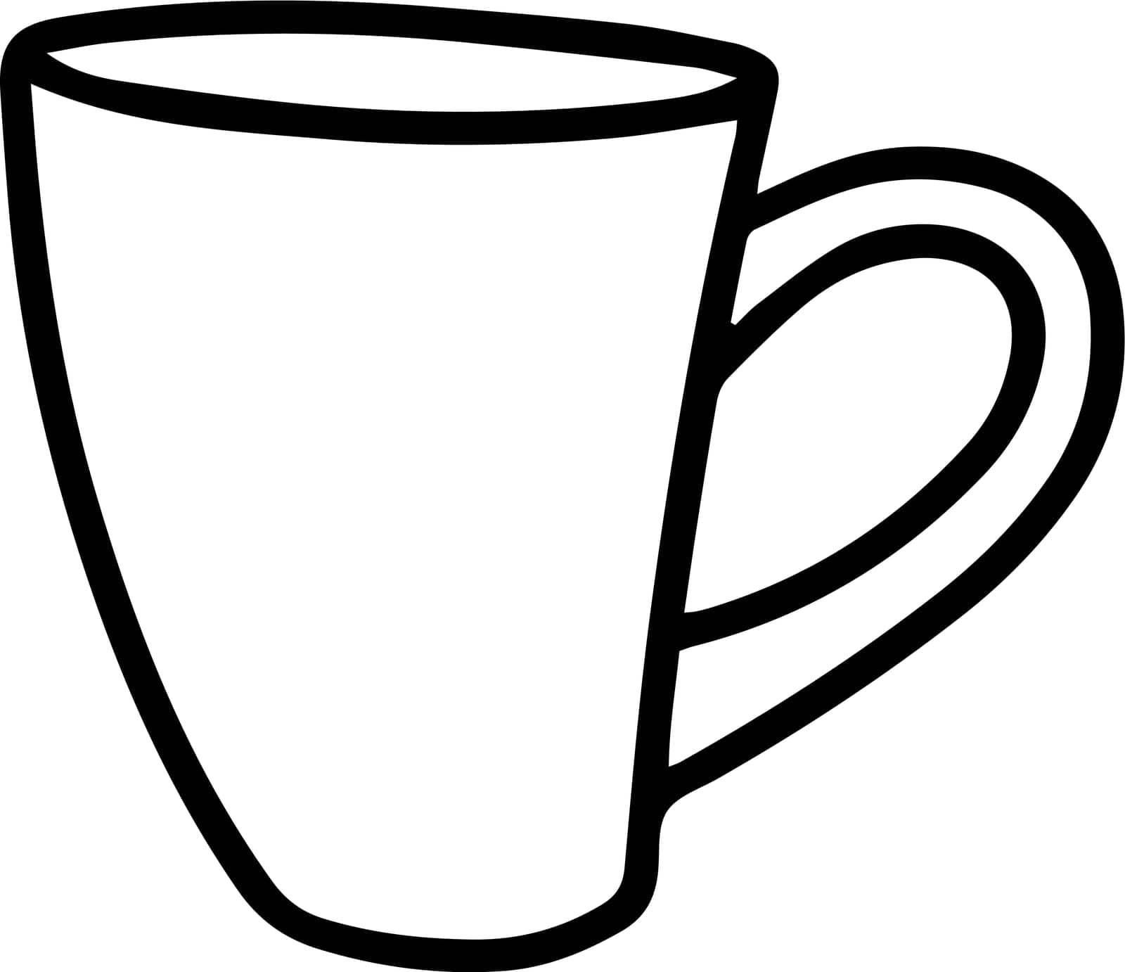 Mug isolated on a white background. Vector illustration in style Doodle. Design for menus, printing, and stickers