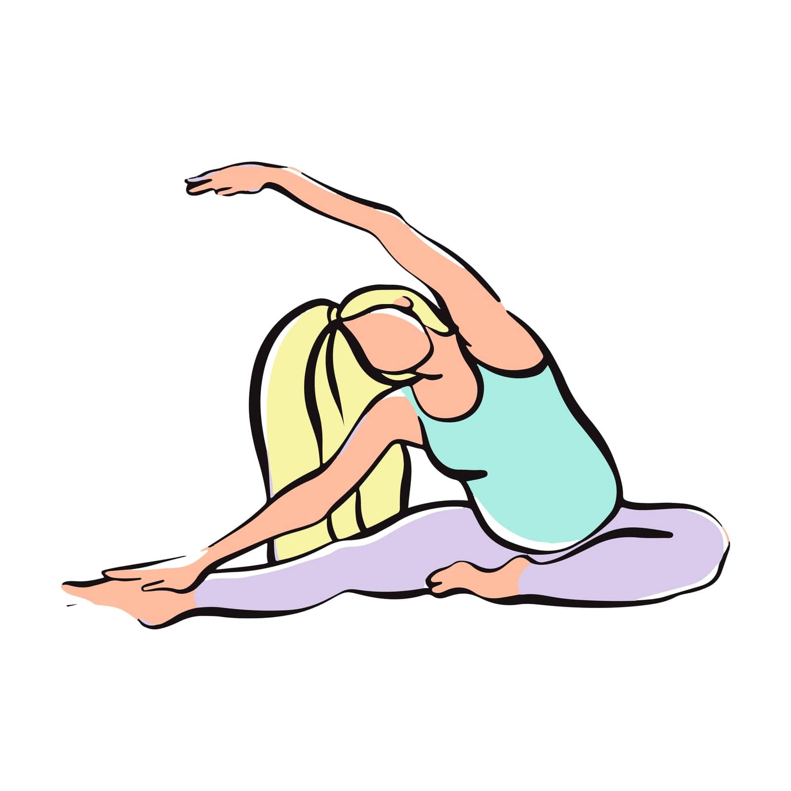 Pregnant girl doing yoga for pregnant women by Dustick