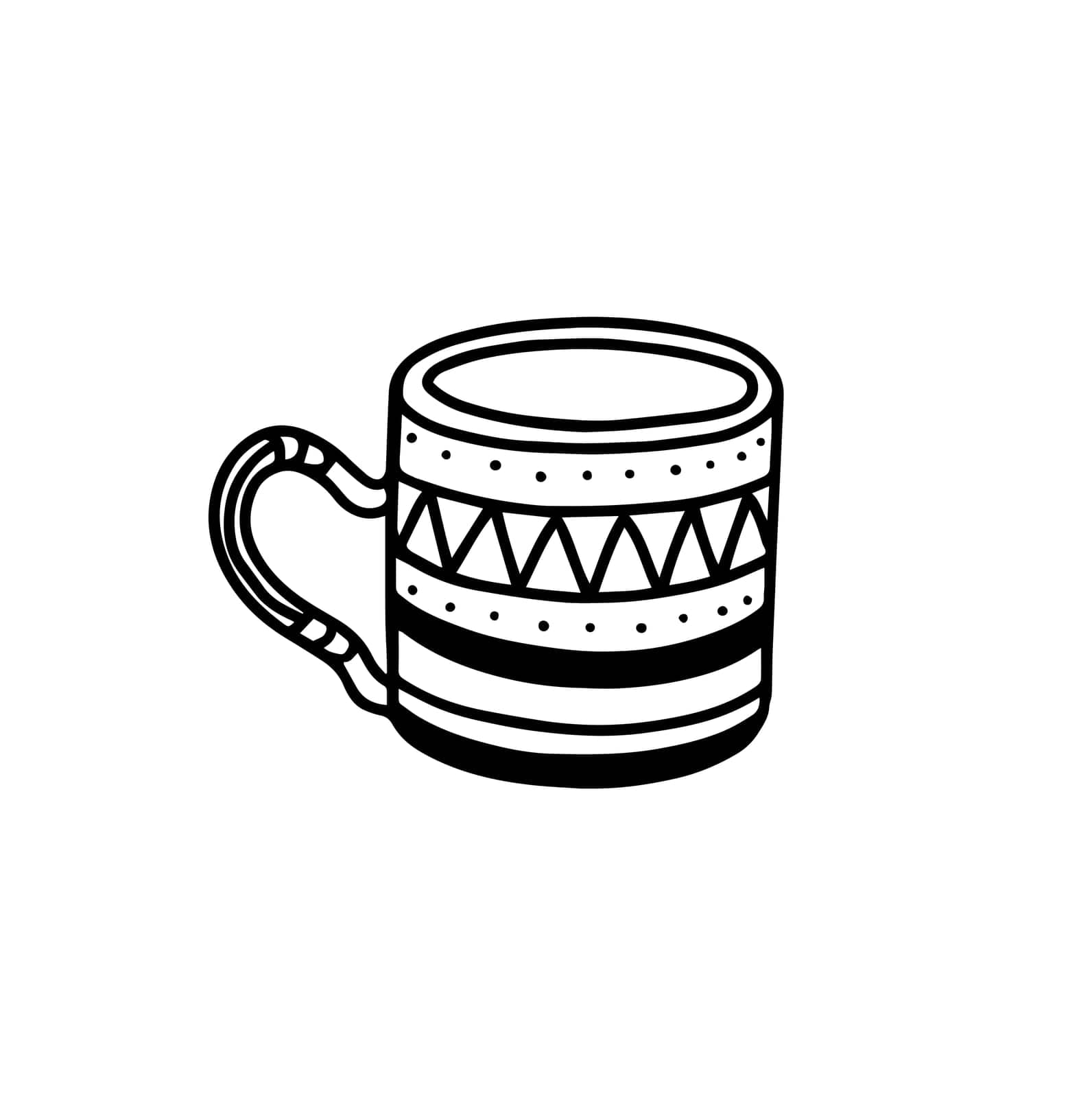 isolated mug on a white background. vector illustration in Doodle style