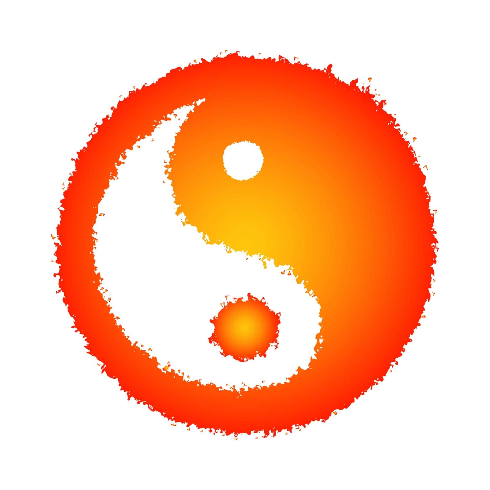 Hand drawn Yin Yang symbol. Vector illustration. by Chekman