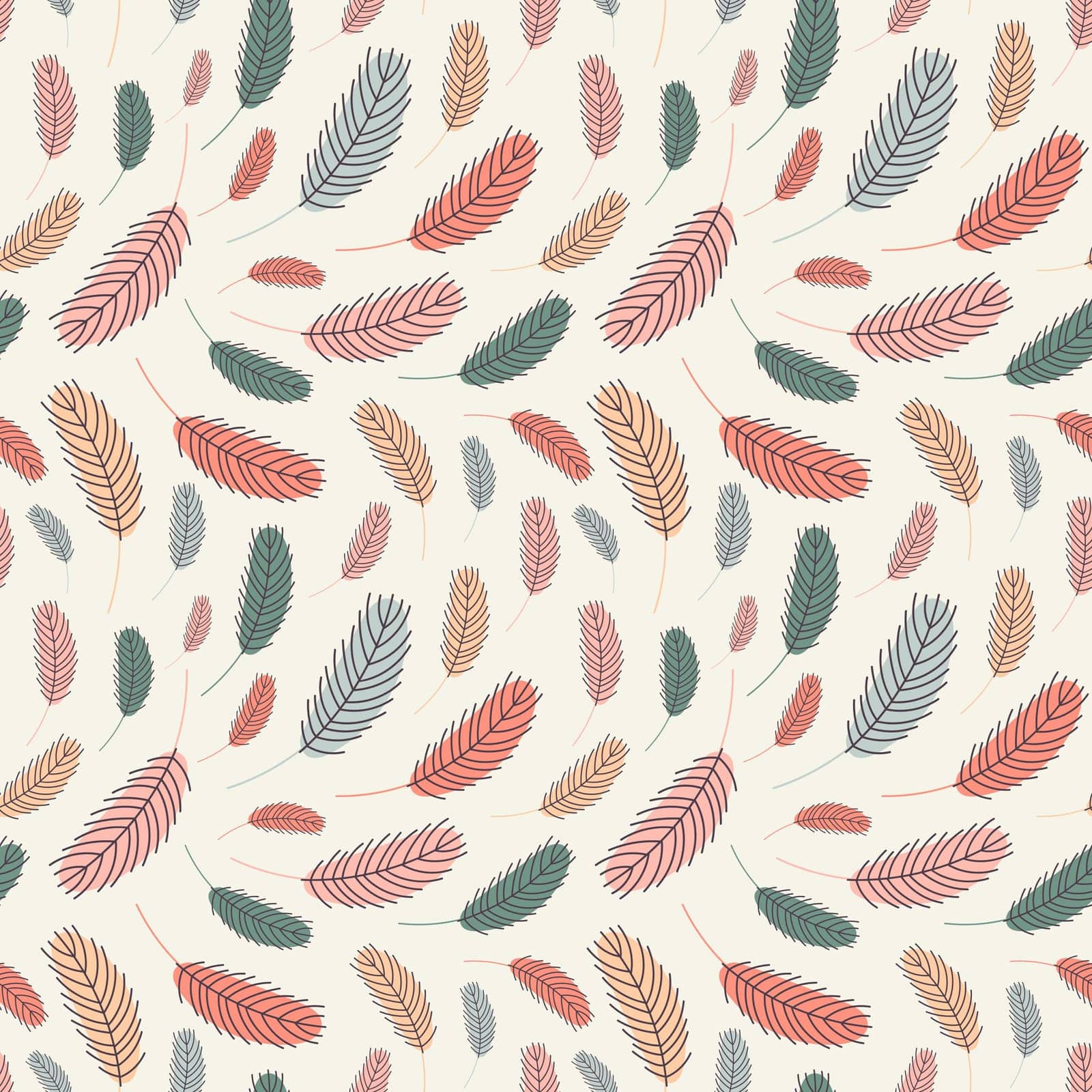 Feathers seamless pattern. Pattern with feathers by Dustick