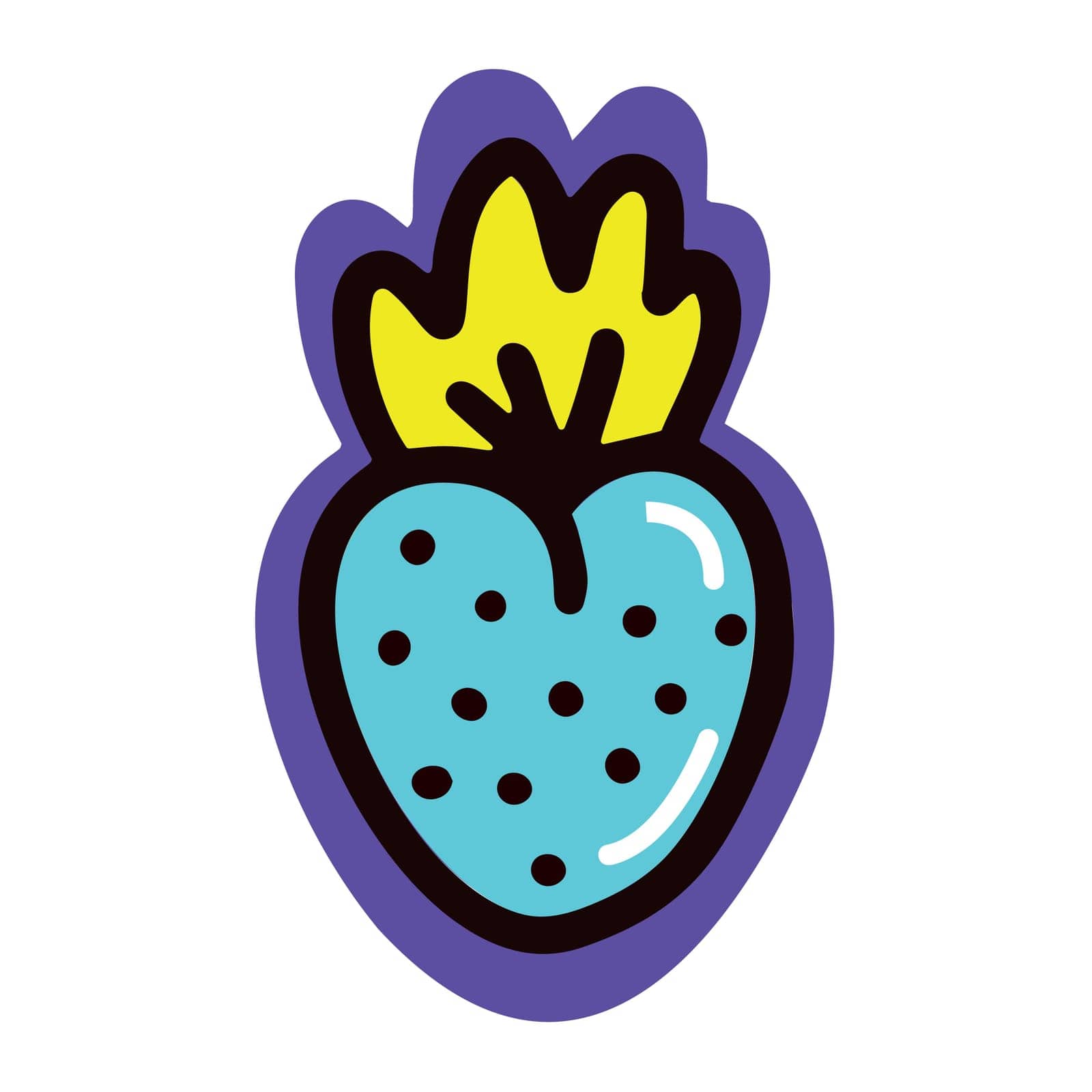 Blue berry sticker on a white background. Vector illustration by Dustick