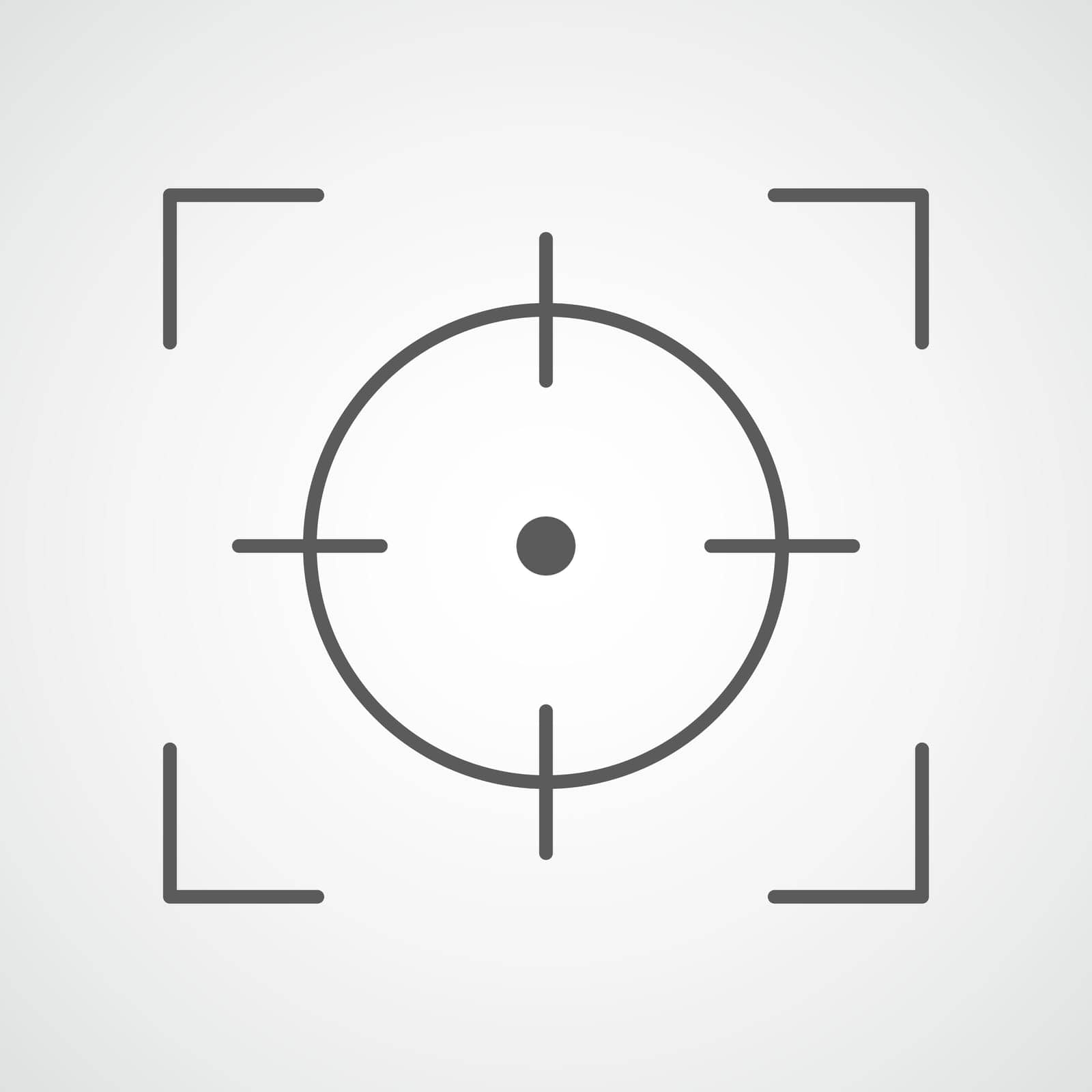 Target icon in flat style. Vector illustration. Aim icon. Crosshair icon isolated.