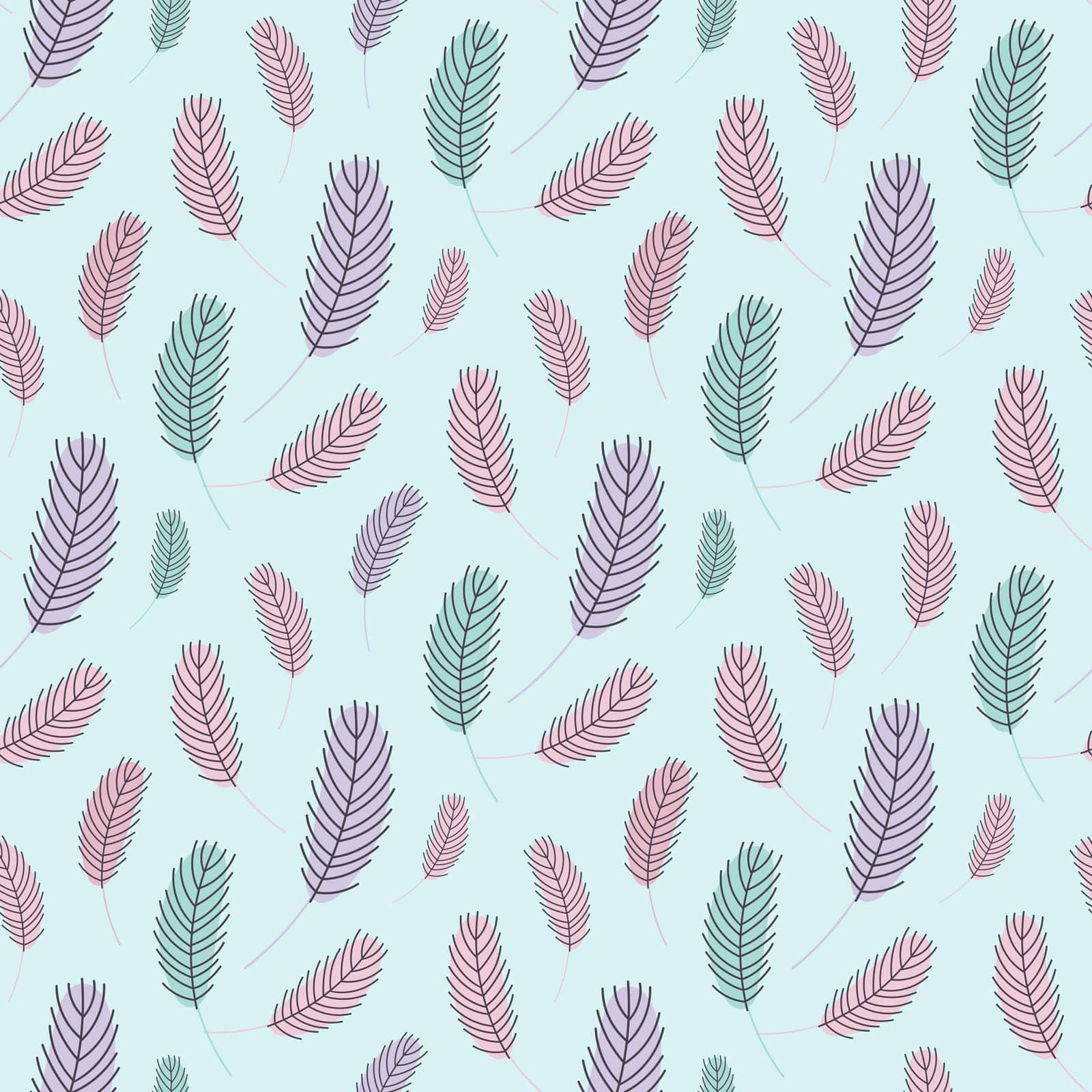 feathers seamless pattern. pattern with feathers by Dustick