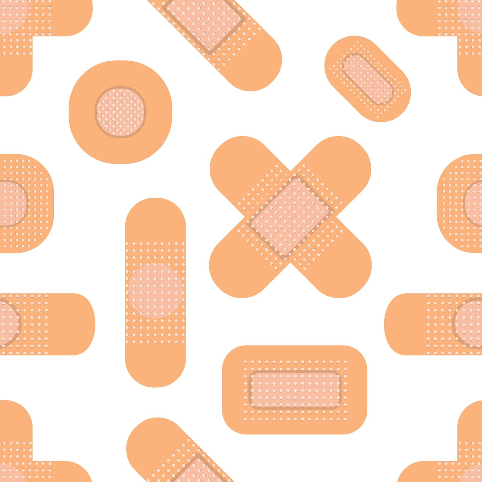 Seamless pattern with medical plasters. Medical patch pattern. Flat vector illustration.