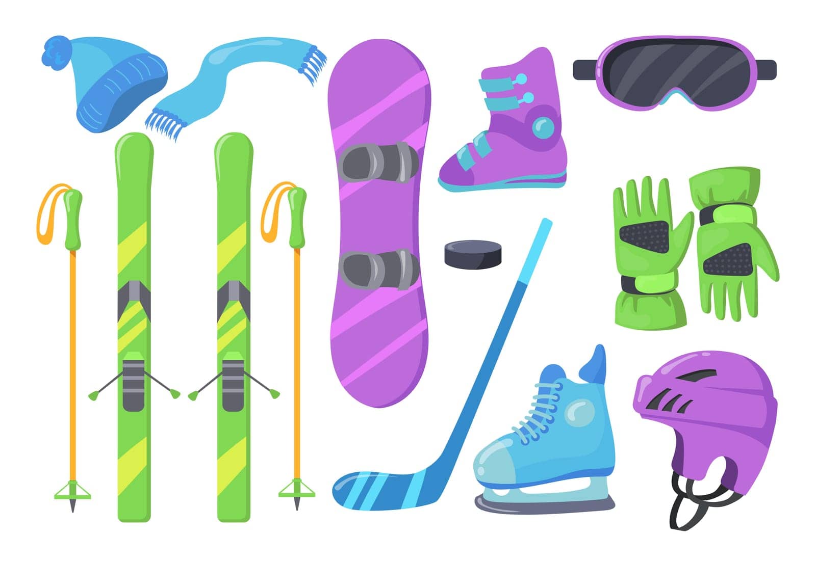 Set of winter sports equipment by pchvector