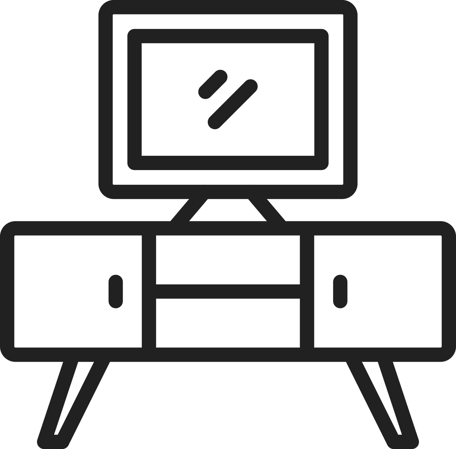TV Stand Icon Image. by ICONBUNNY