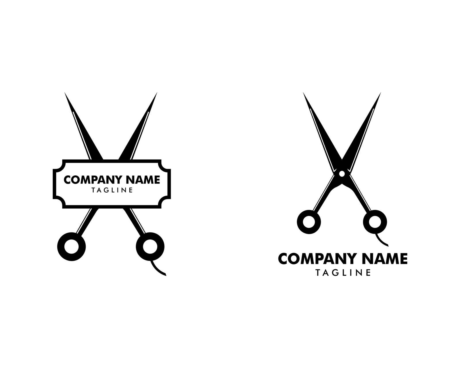 Set of Scissor Logo, Barber Logo, Barbershop Logo Vector Illustration by meisuseno