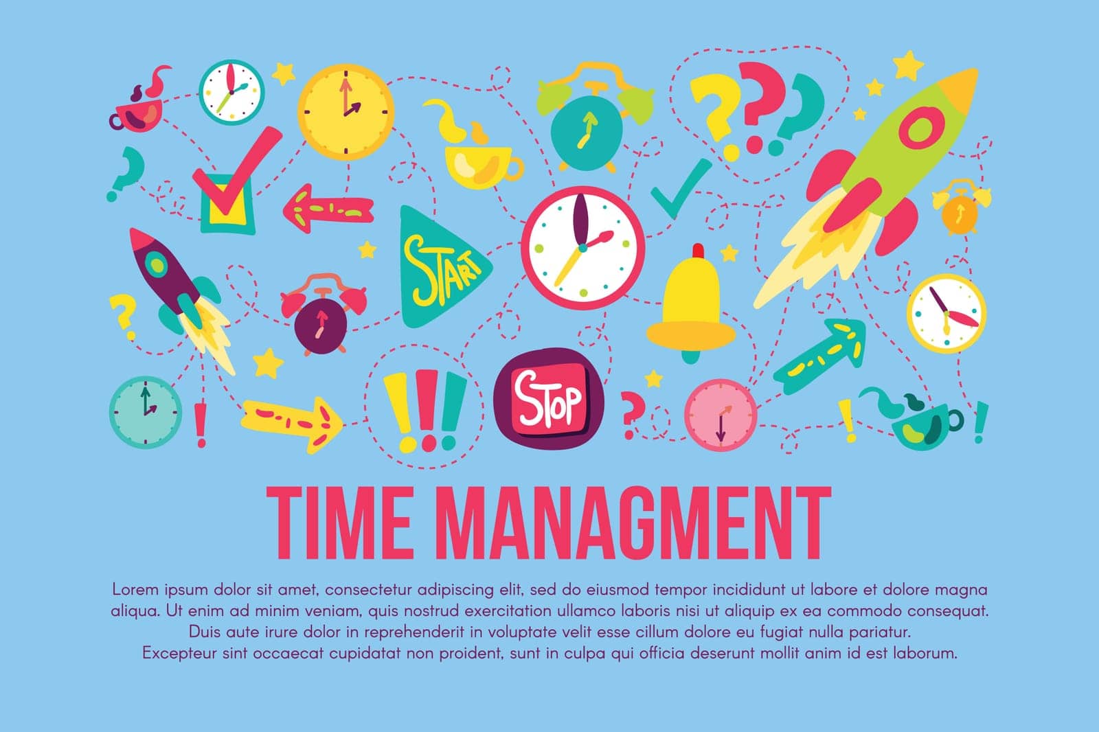 Time management stickers set set by barsrsind