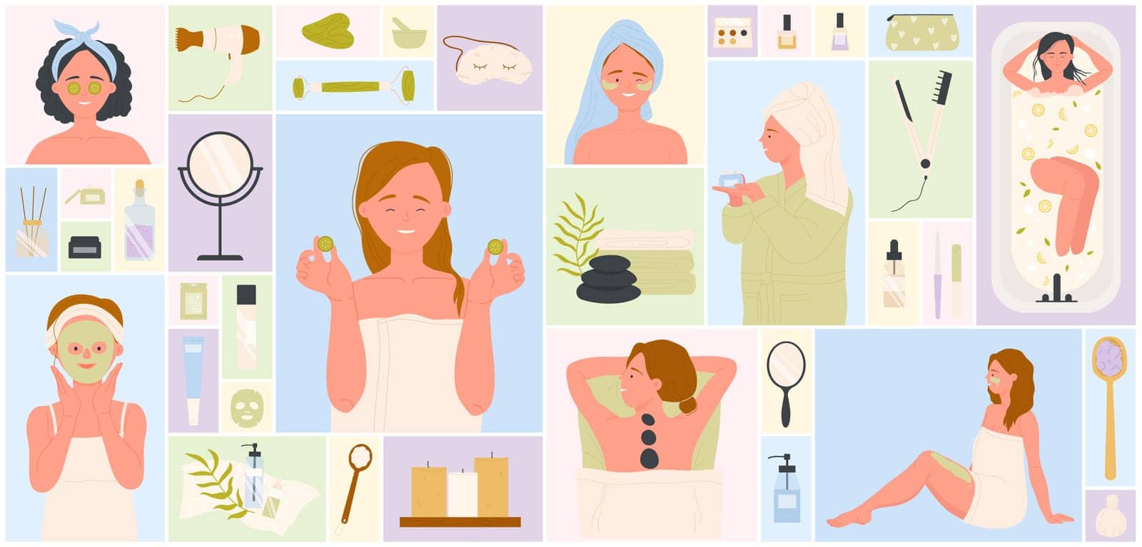 Beauty skincare, woman hygiene set by Popov