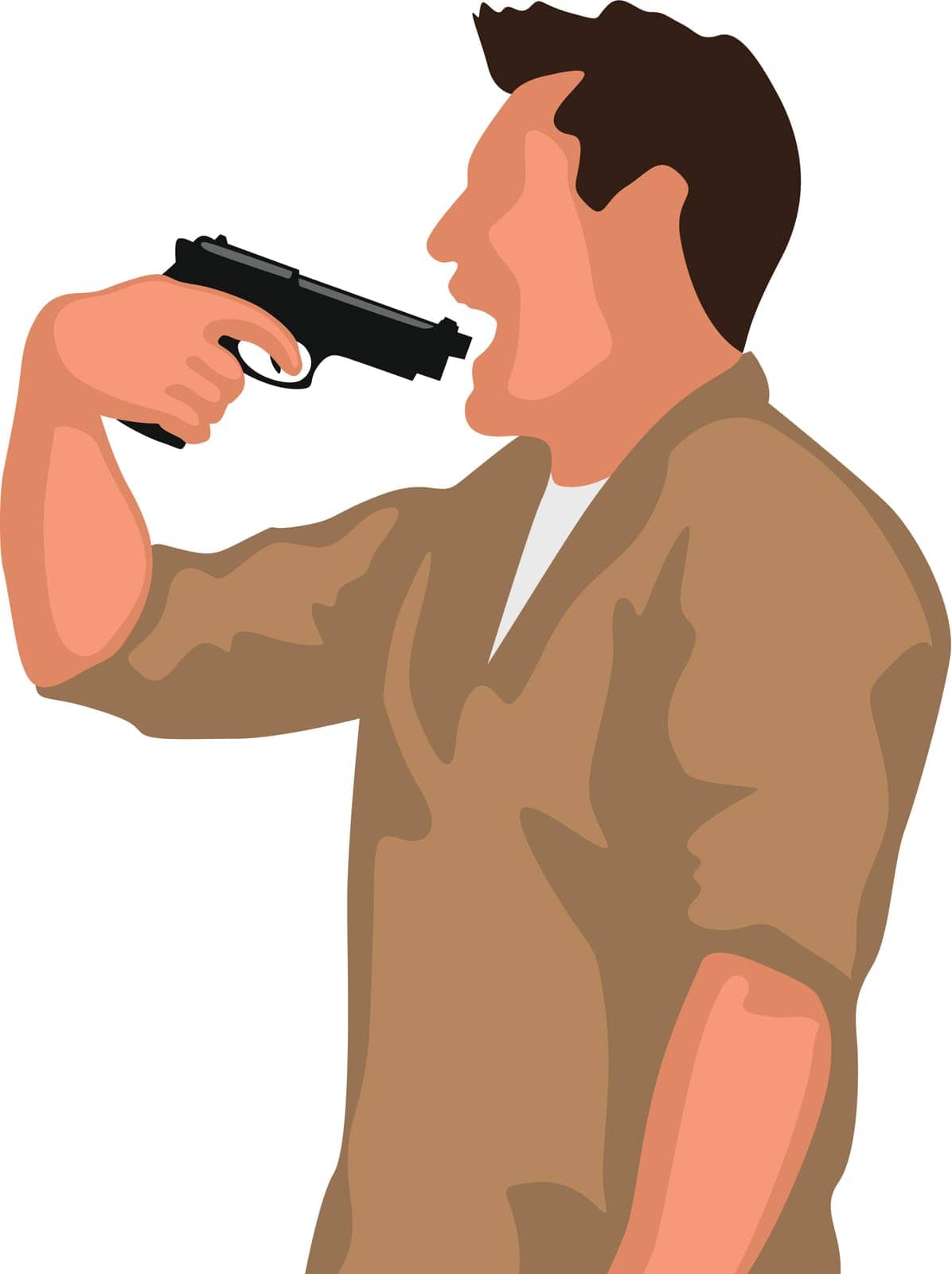 man with gun suicide by IfH
