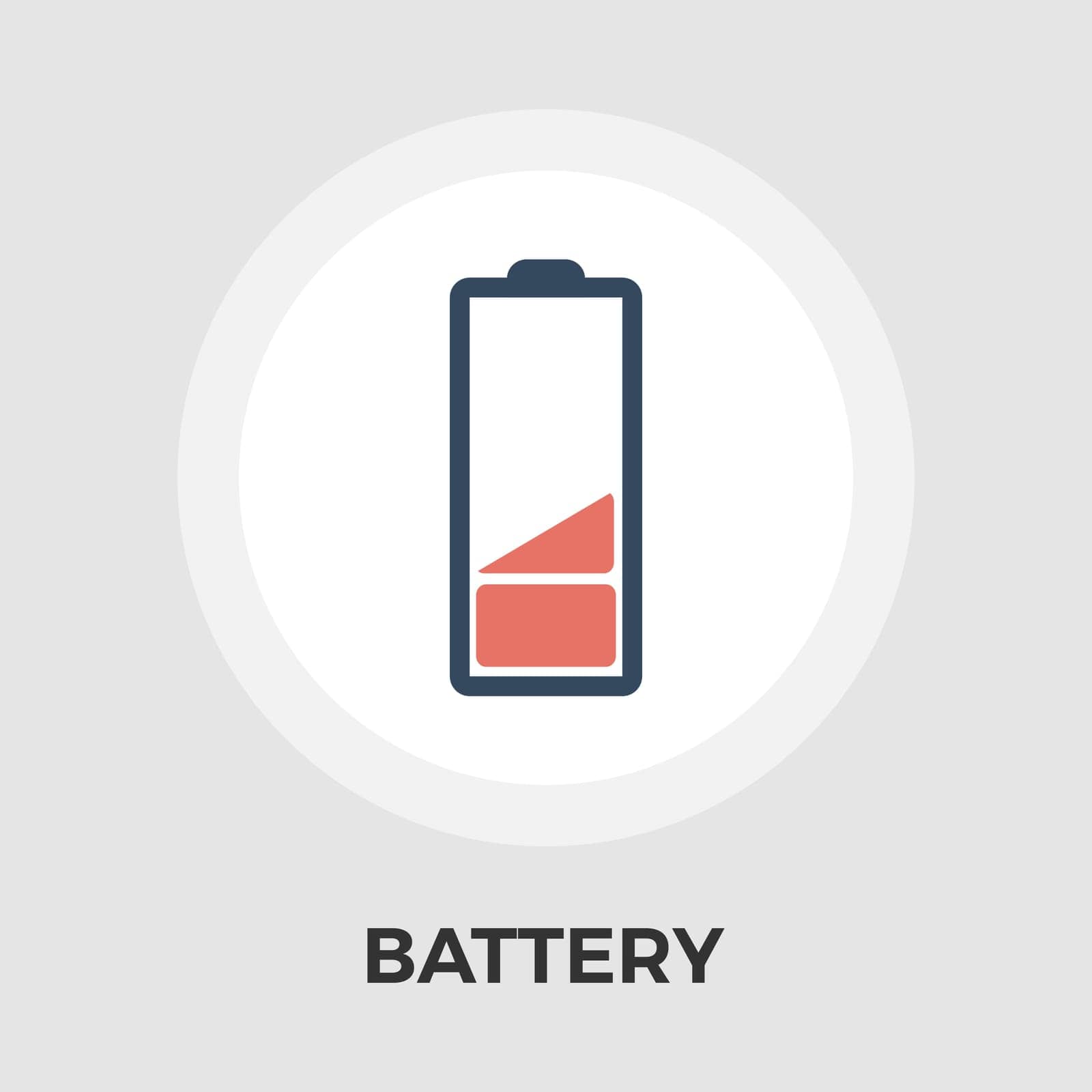 Battery Icon Vector. Flat icon isolated on the white background. Editable EPS file. Vector illustration.