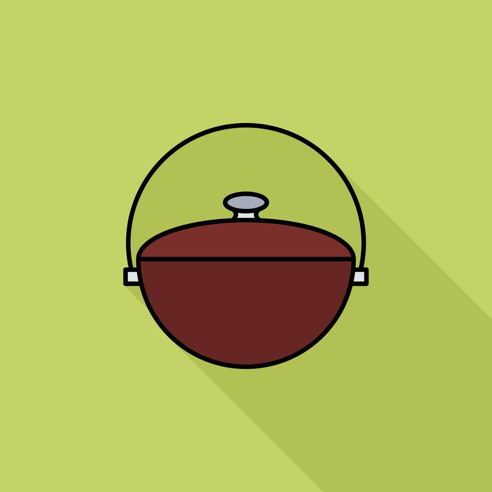 Pot icon. Flat vector related icon with long shadow for web and mobile applications. It can be used as - logo, pictogram, icon, infographic element. Vector Illustration.