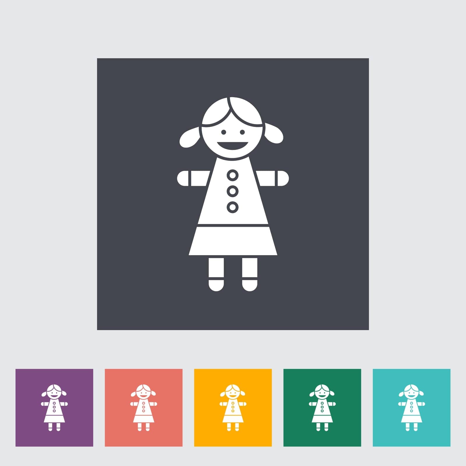 Doll toy icon. Flat vector related icon for web and mobile applications. It can be used as - logo, pictogram, icon, infographic element. Vector Illustration.