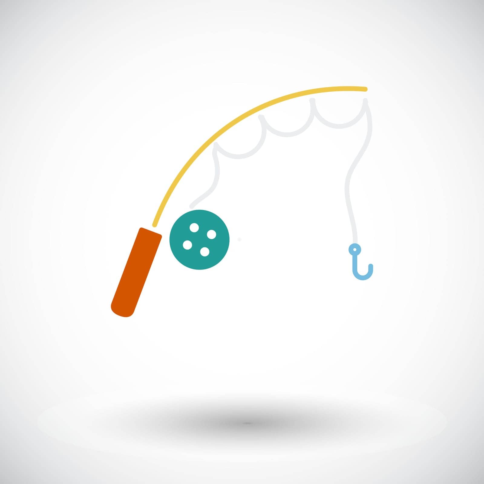 Fishing rod. Flat vector icon for mobile and web applications. Vector illustration.