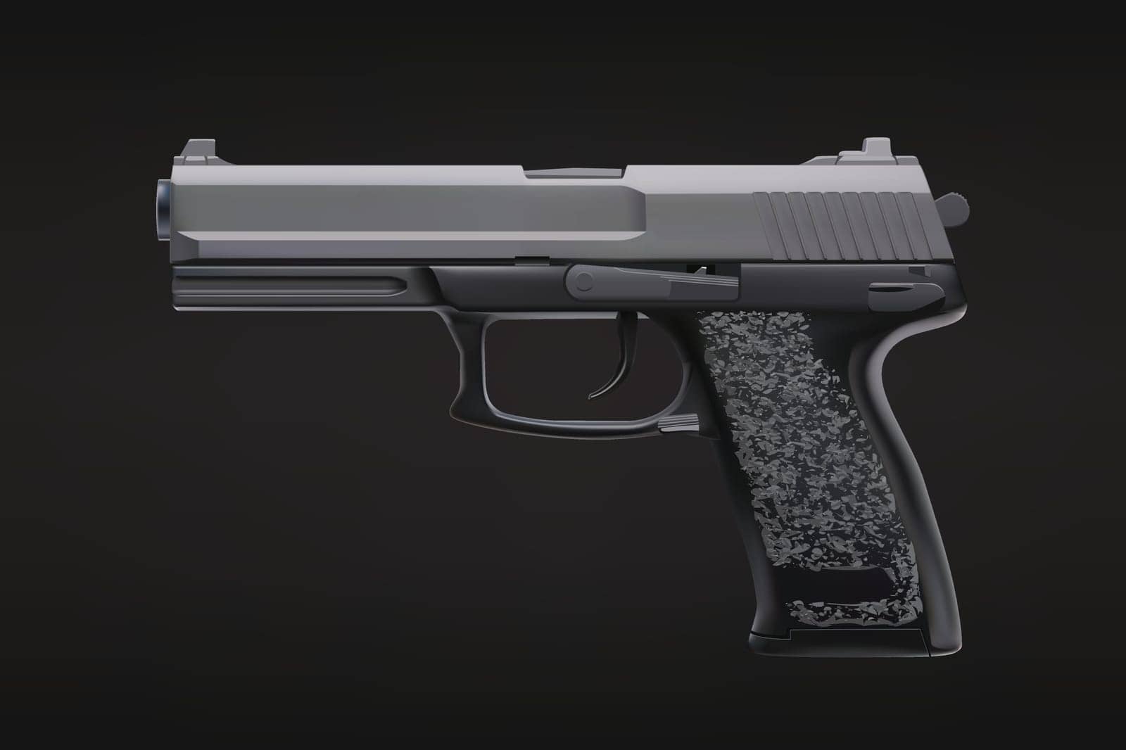 realistic gun on black by IfH